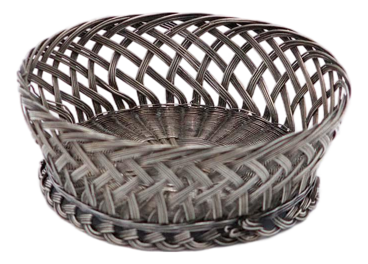Angled Silver Wire Basket