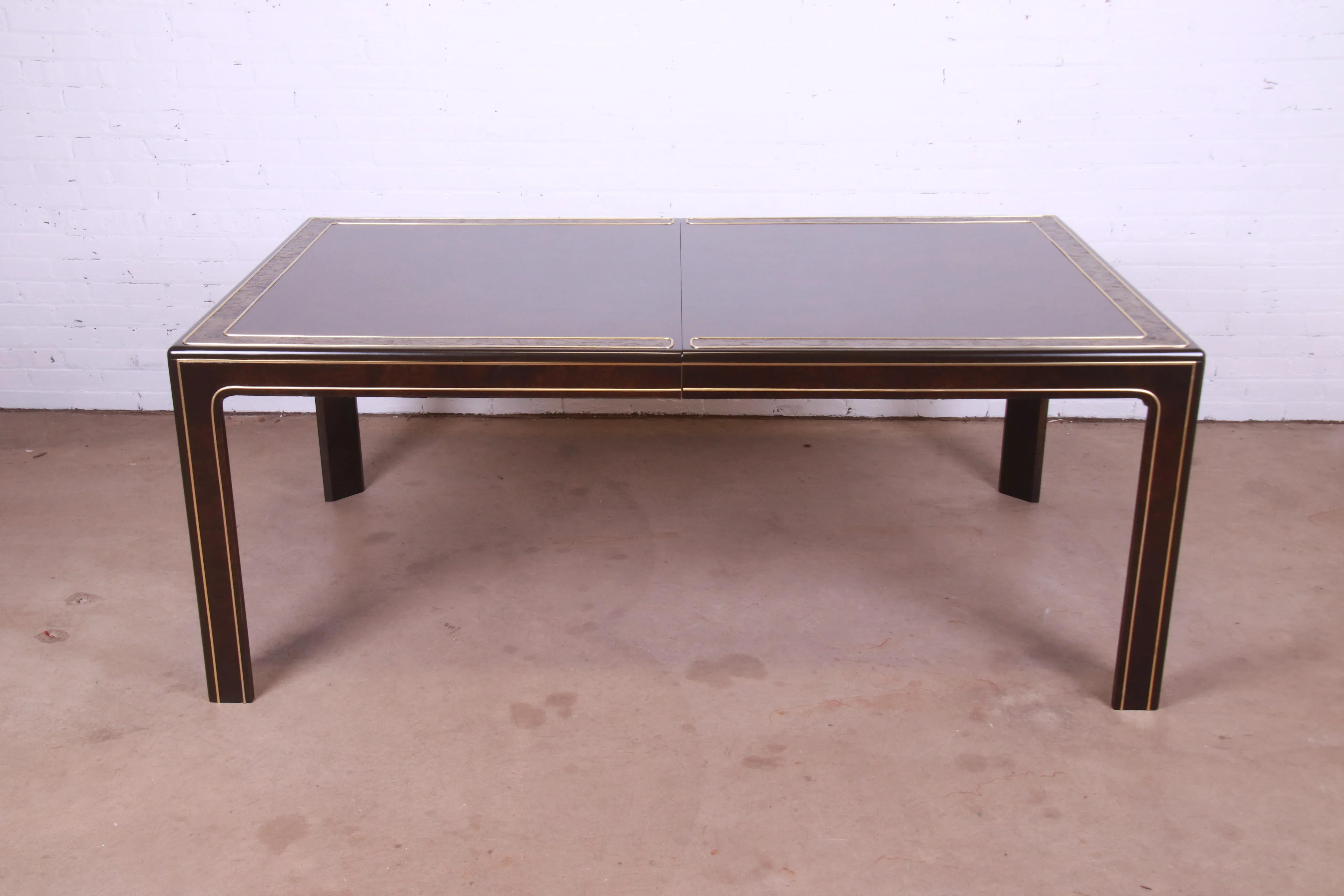 Bernhard Rohne for Mastercraft Burl Wood and Acid Etched Brass