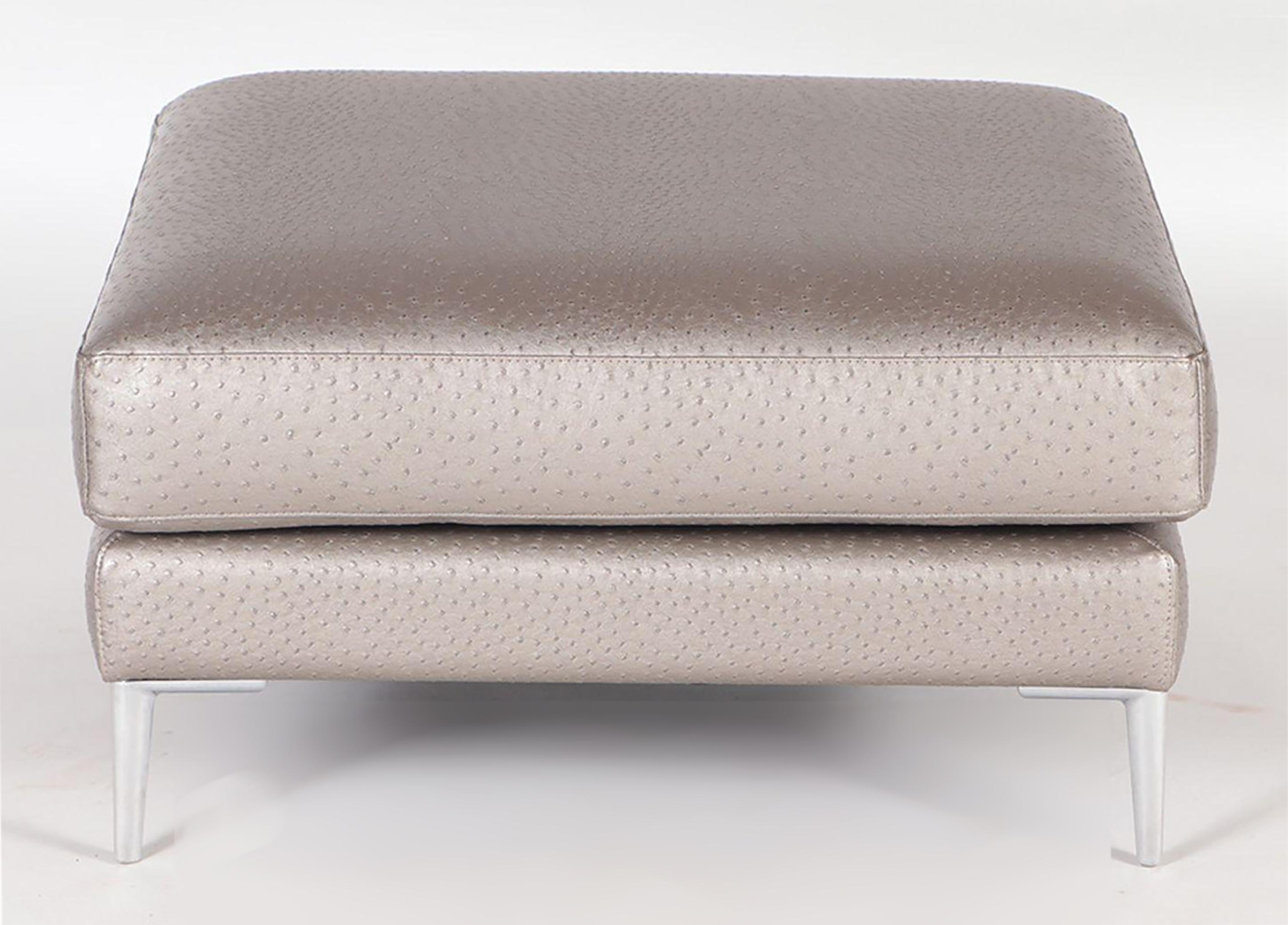 Ostrich leather ottoman online