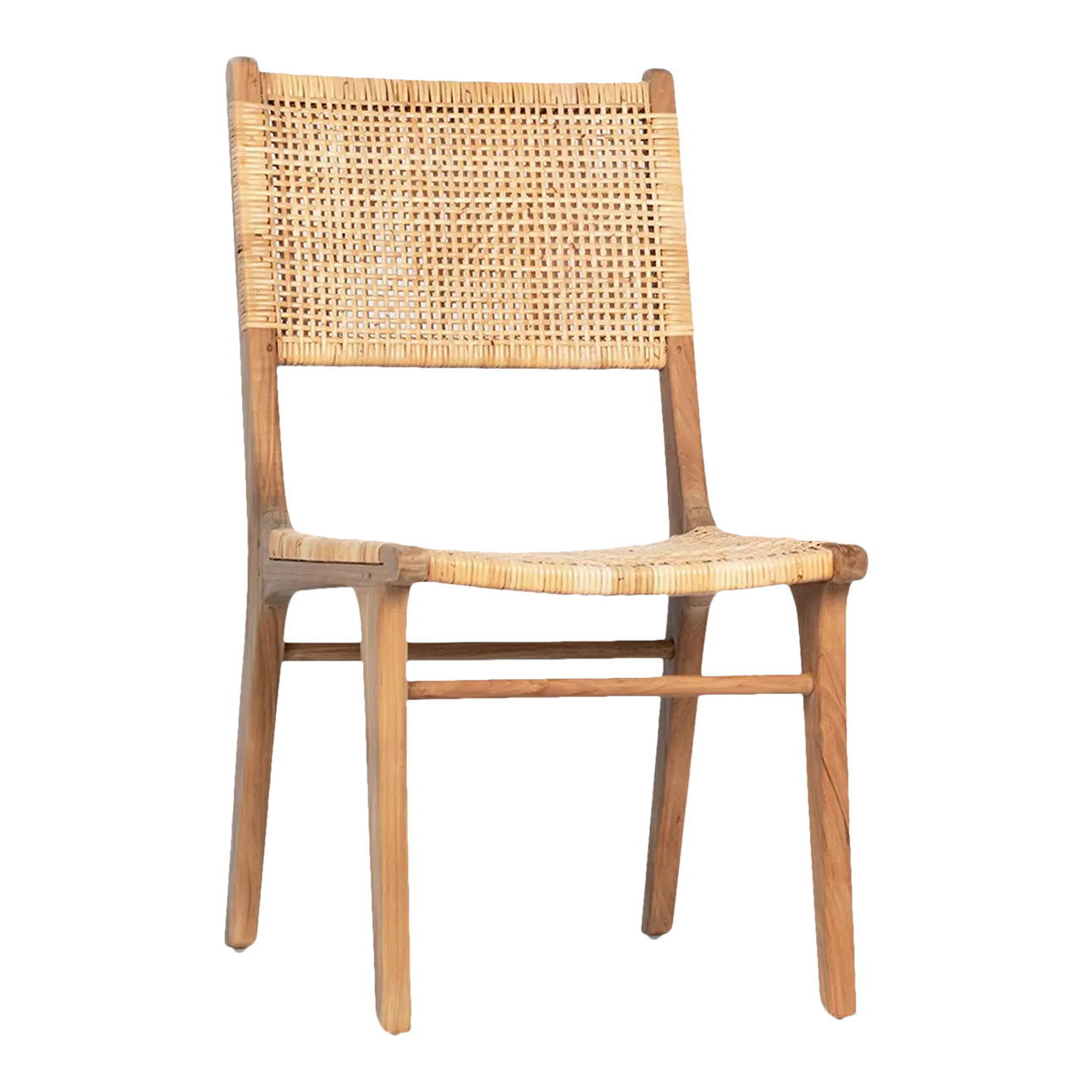 Natural Teak & Wicker Dining Chair Chairish