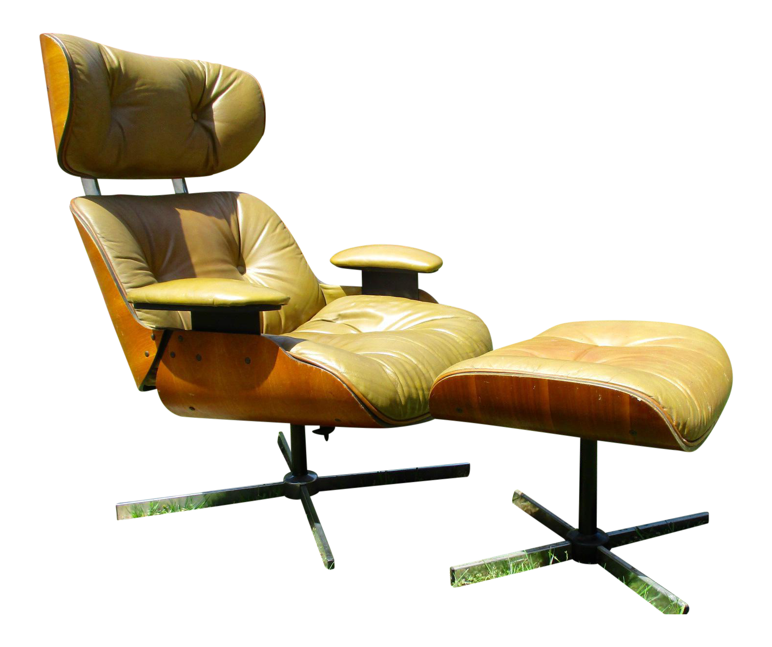 Frank Doerner MidCentury Modern Chair & Ottoman Set Selig Plycraft