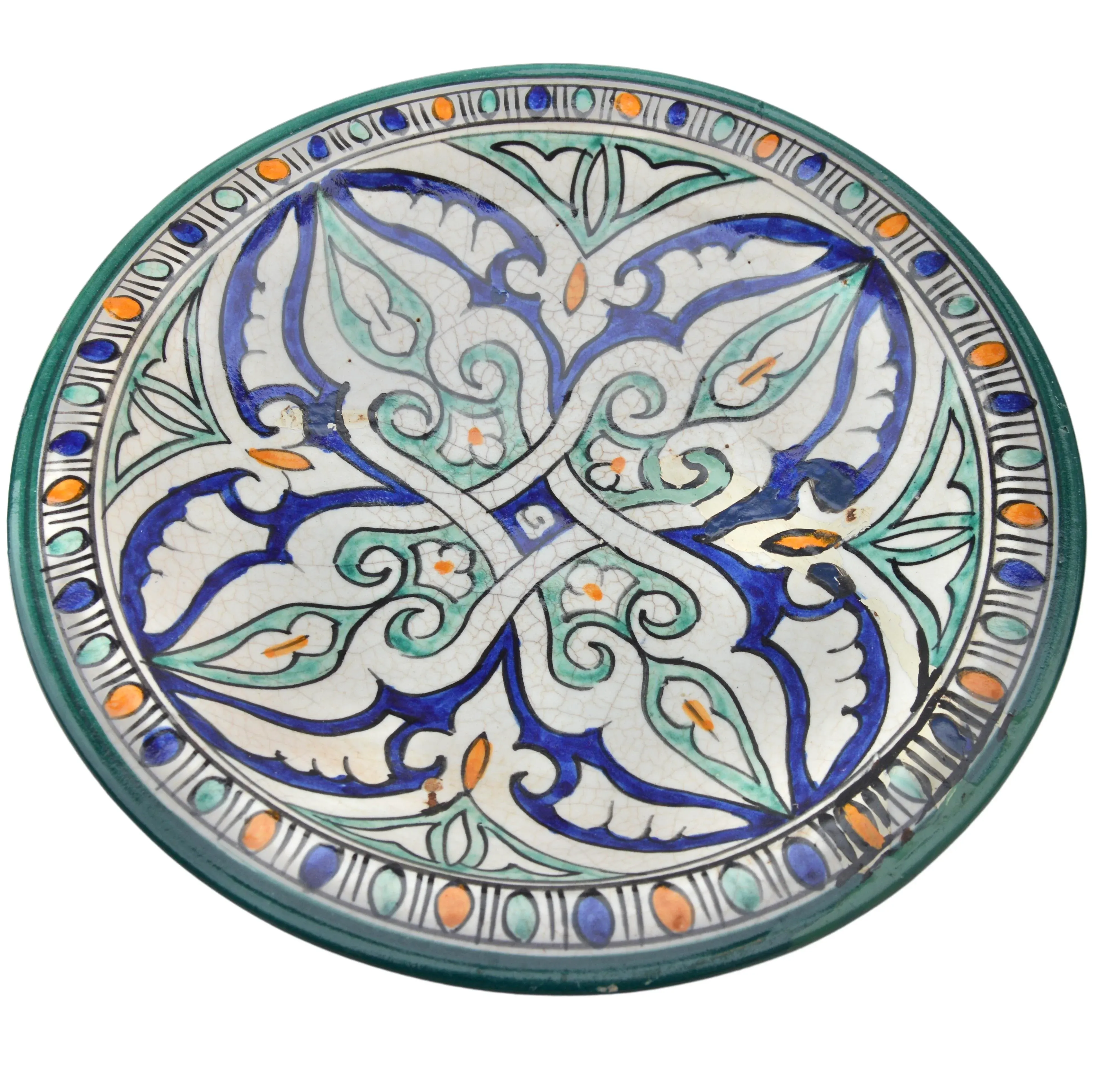 Late 19th Century Andalusian-Patterned Ceramic Decorative Plate