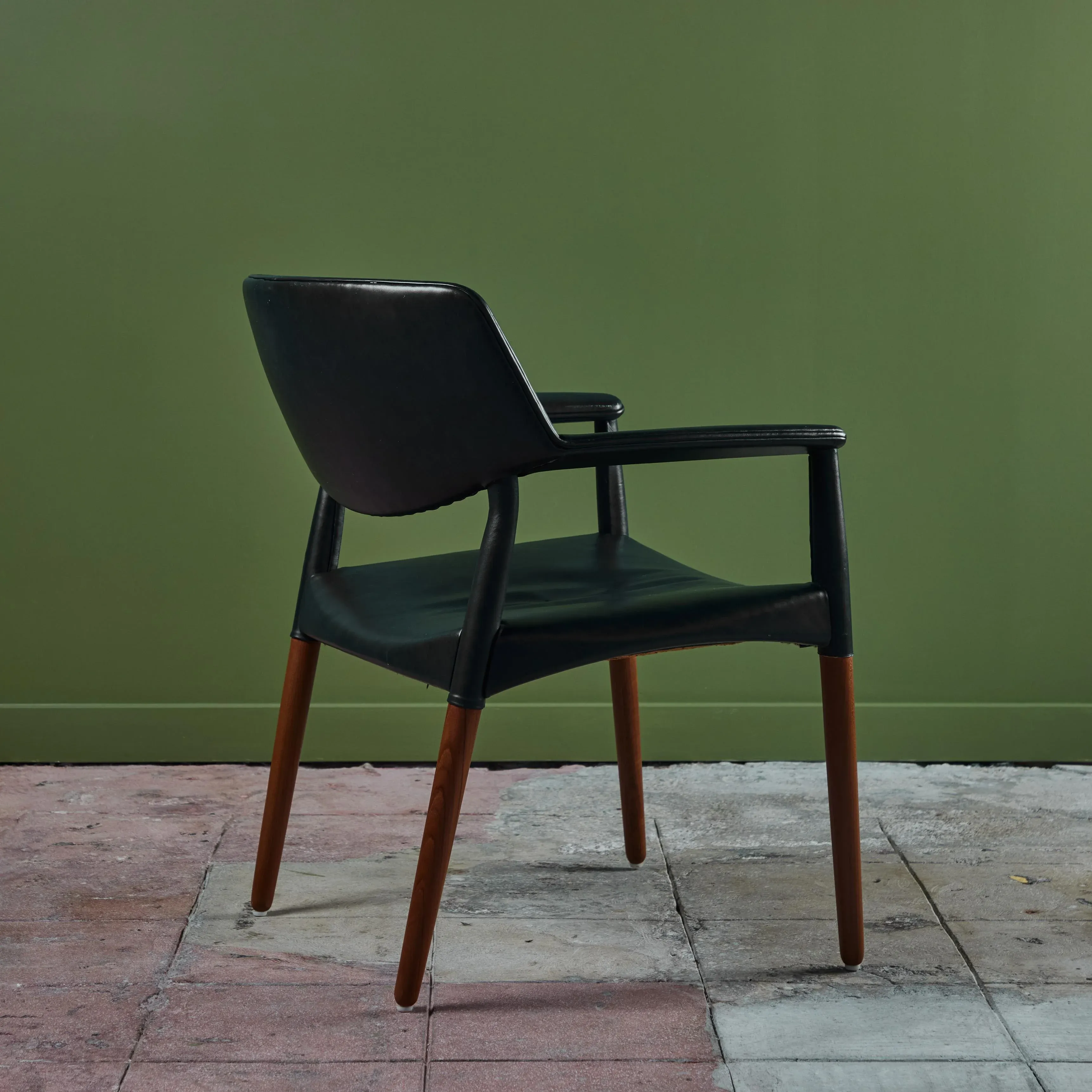 Ejner Larsen & Aksel Bender Madsen Leather Wrapped Teak Chair for