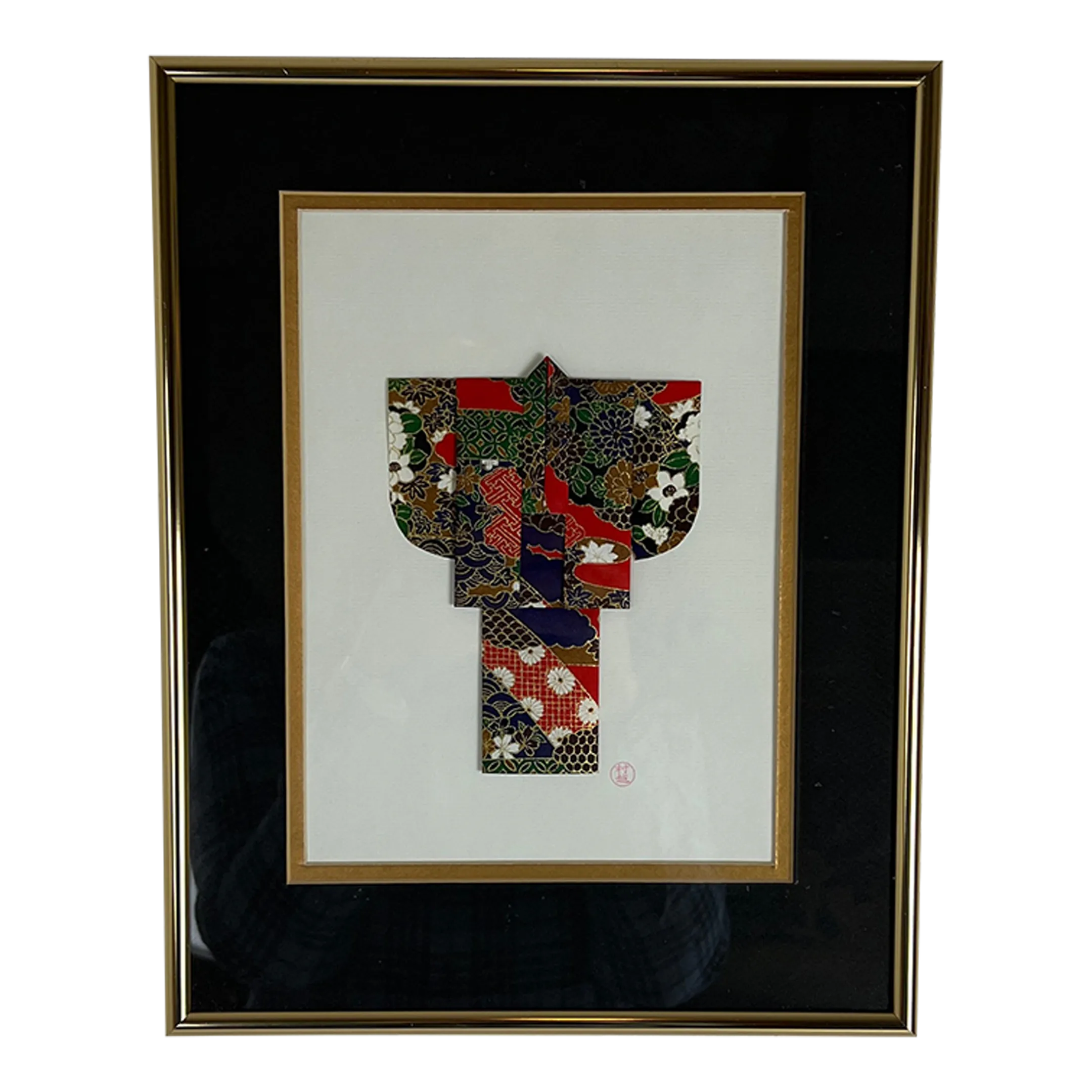1980s Framed Handmade Origami Kimono