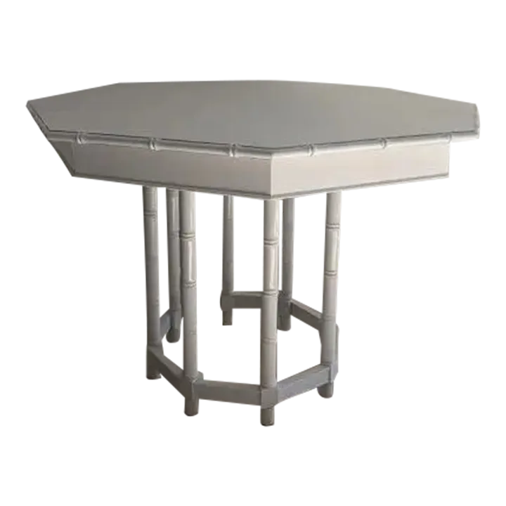 1960s Thomasville Faux Bamboo White Dining Table Chairish