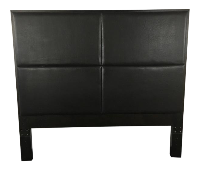 West Elm Contemporary Leather Upholstered Full Size Headboard Chairish
