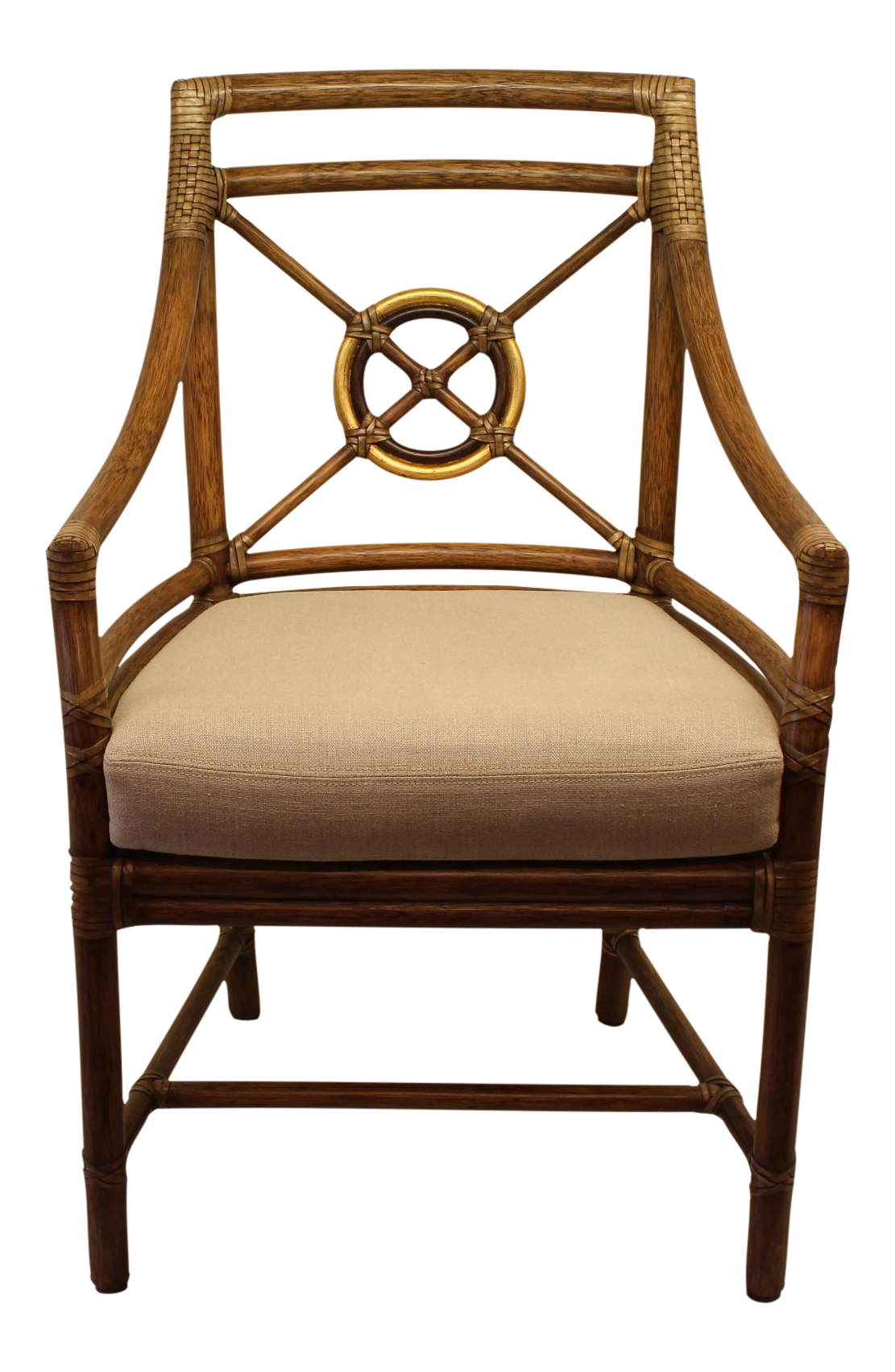 McGuire Rattan Target® Arm Chair Chairish
