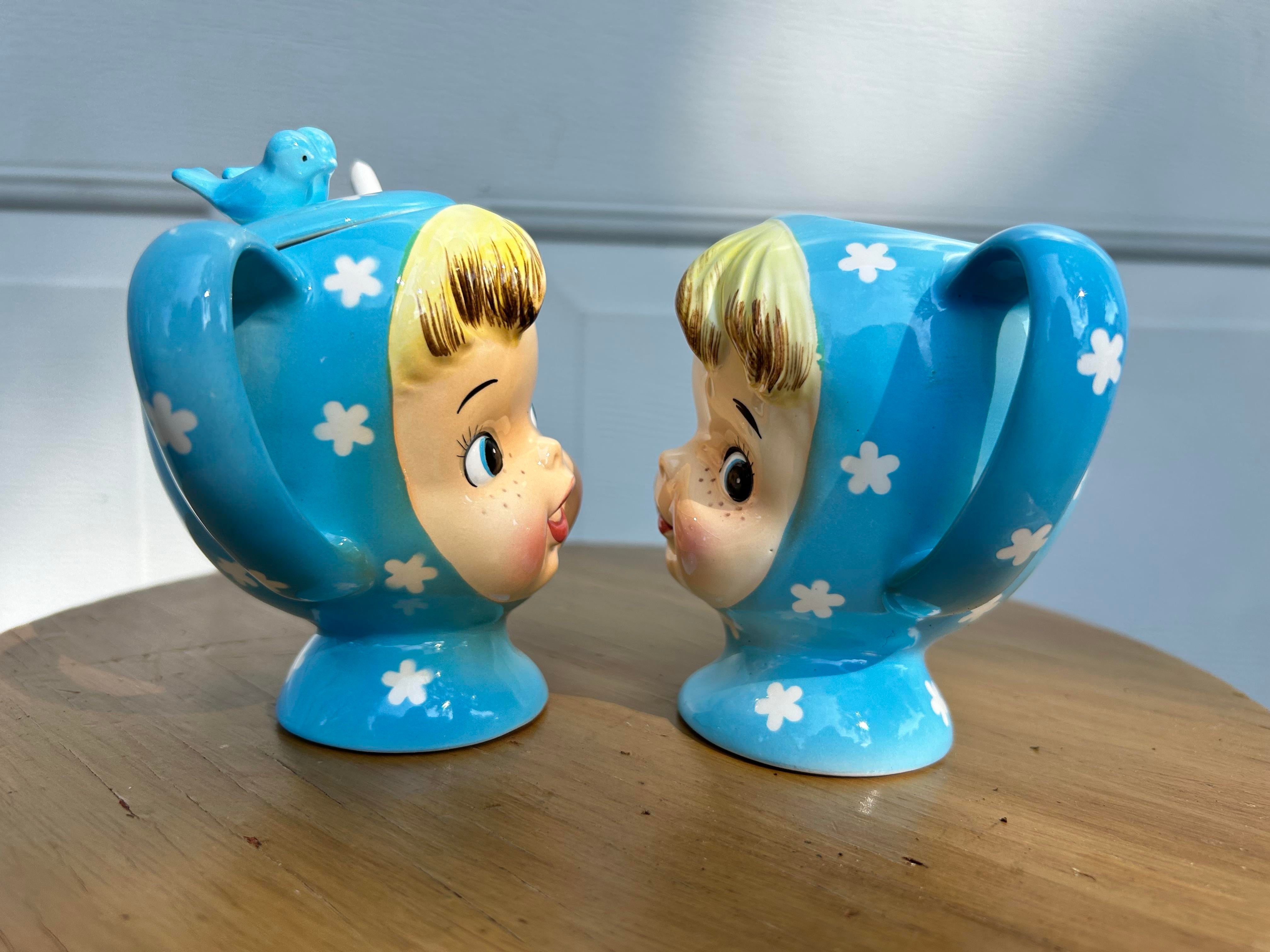 Mid 20th Century Napco “Miss Cutie Pie” Sugar Bowl and