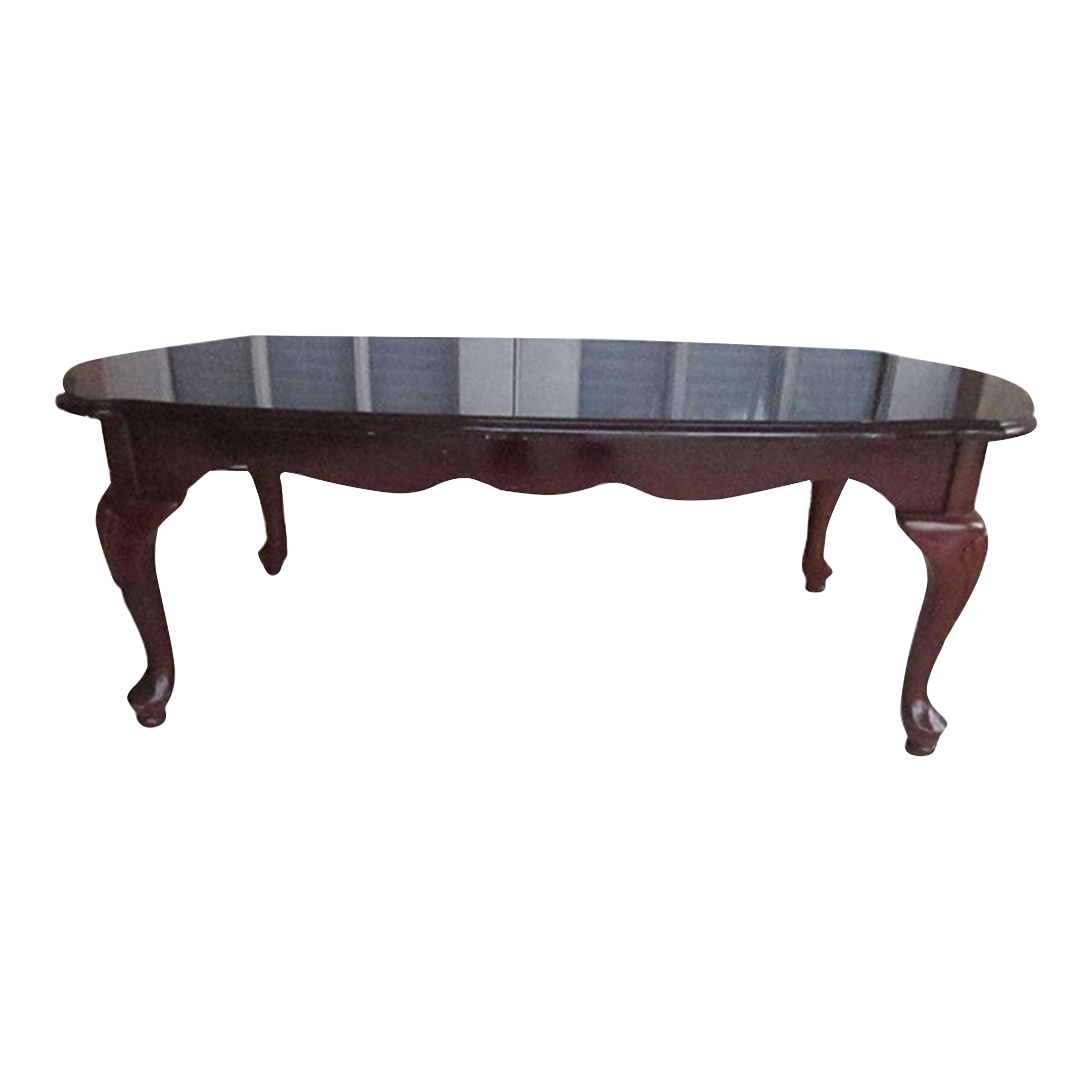 1960s Vintage Coffee Table Queen Anne Traditional Oval Cherry Wood