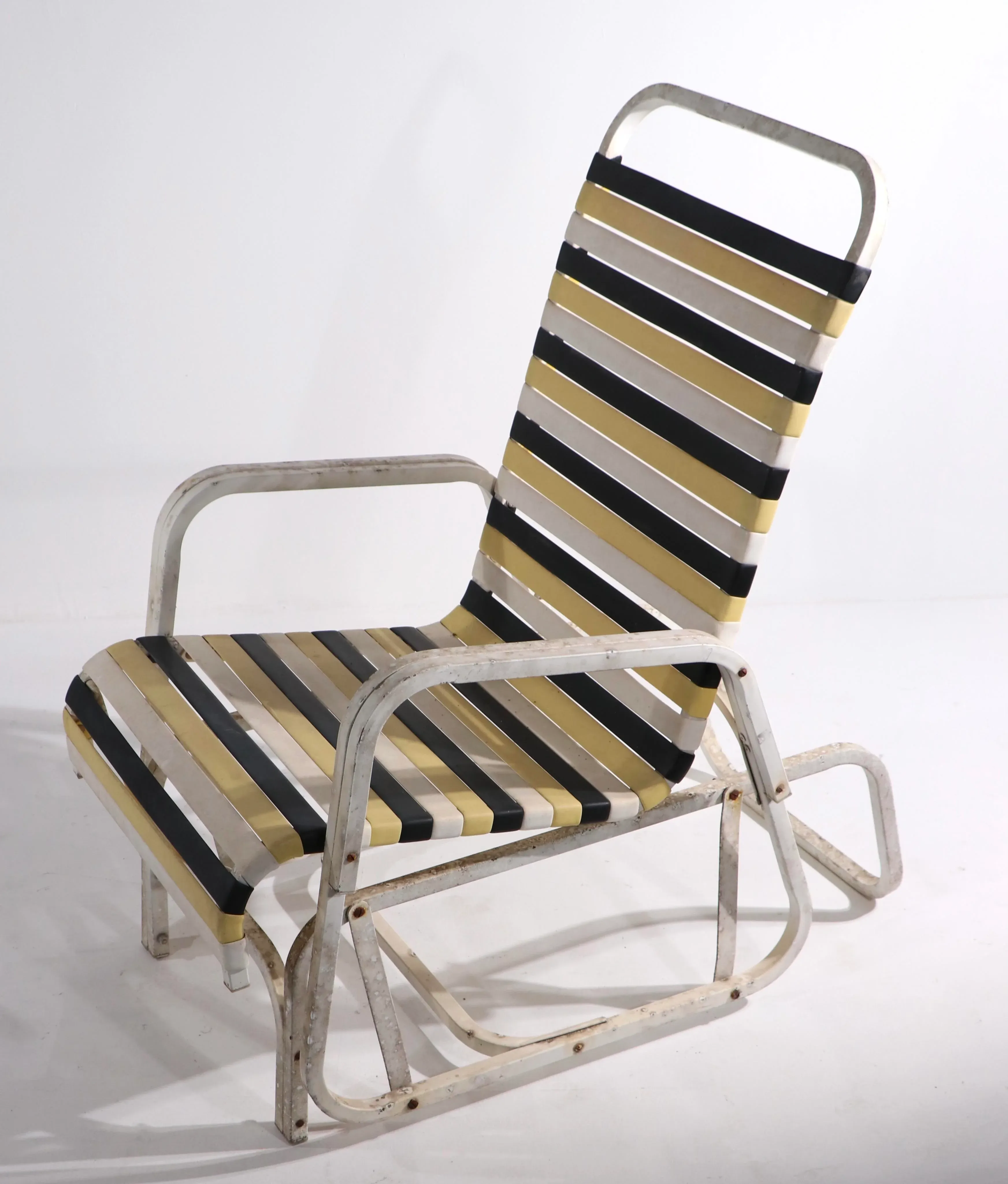 Vintage Patio Poolside Glider Chair in the Style of Brown Jordan