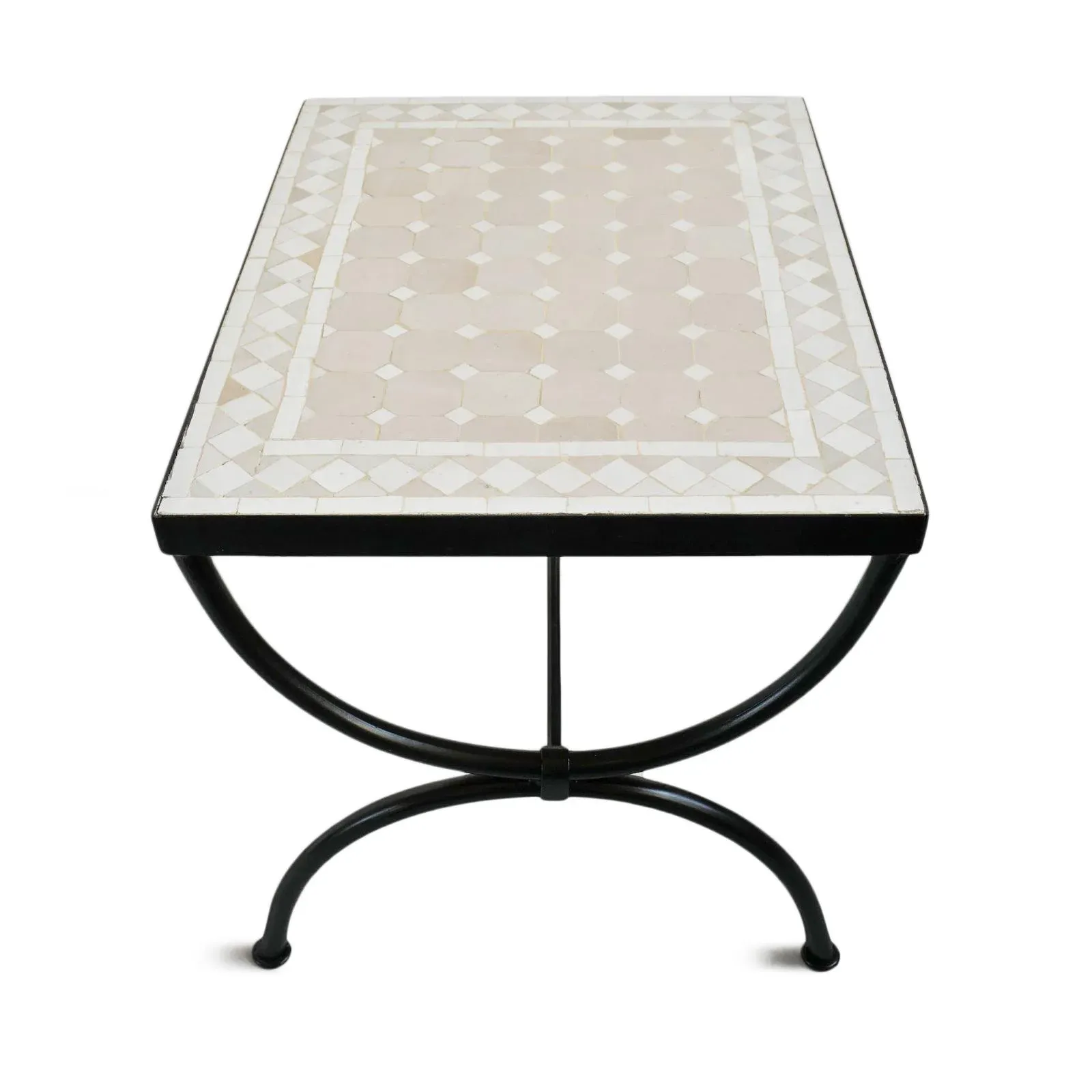 Outdoor Mosaic & Iron Side Table | Chairish