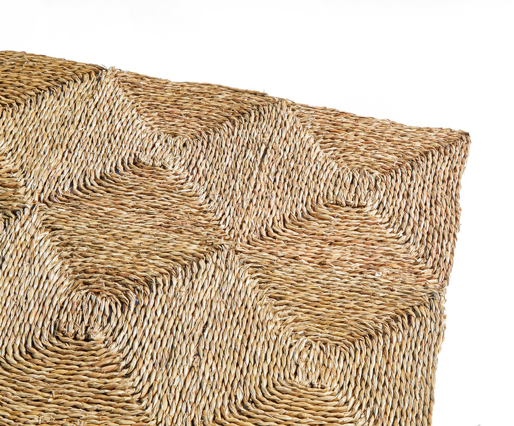 Rush House for Chairish Original Seagrass Rug with Individual Squares ...