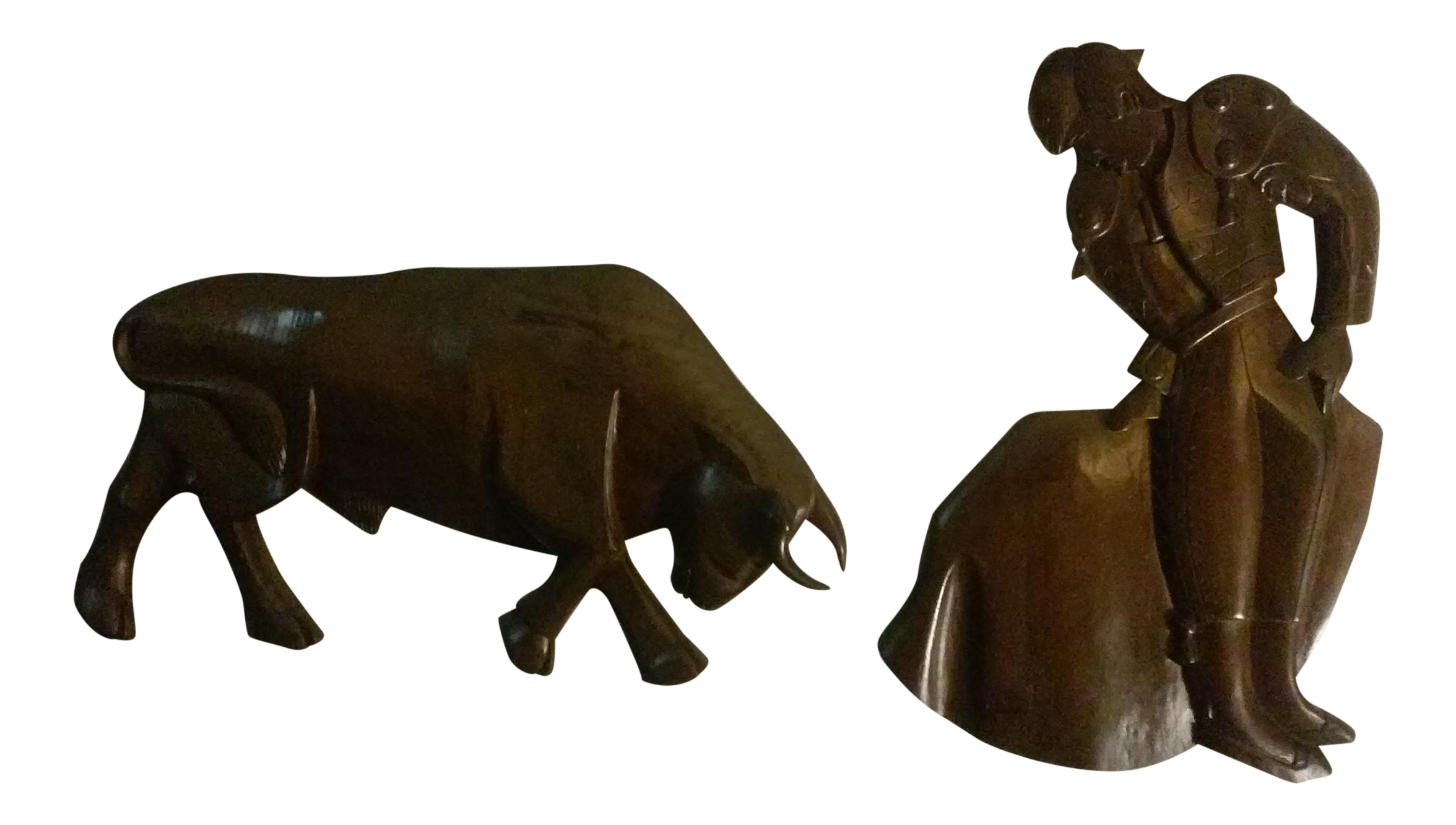 Carved Wooden Bull & Matador Wall Hangings A Pair Chairish