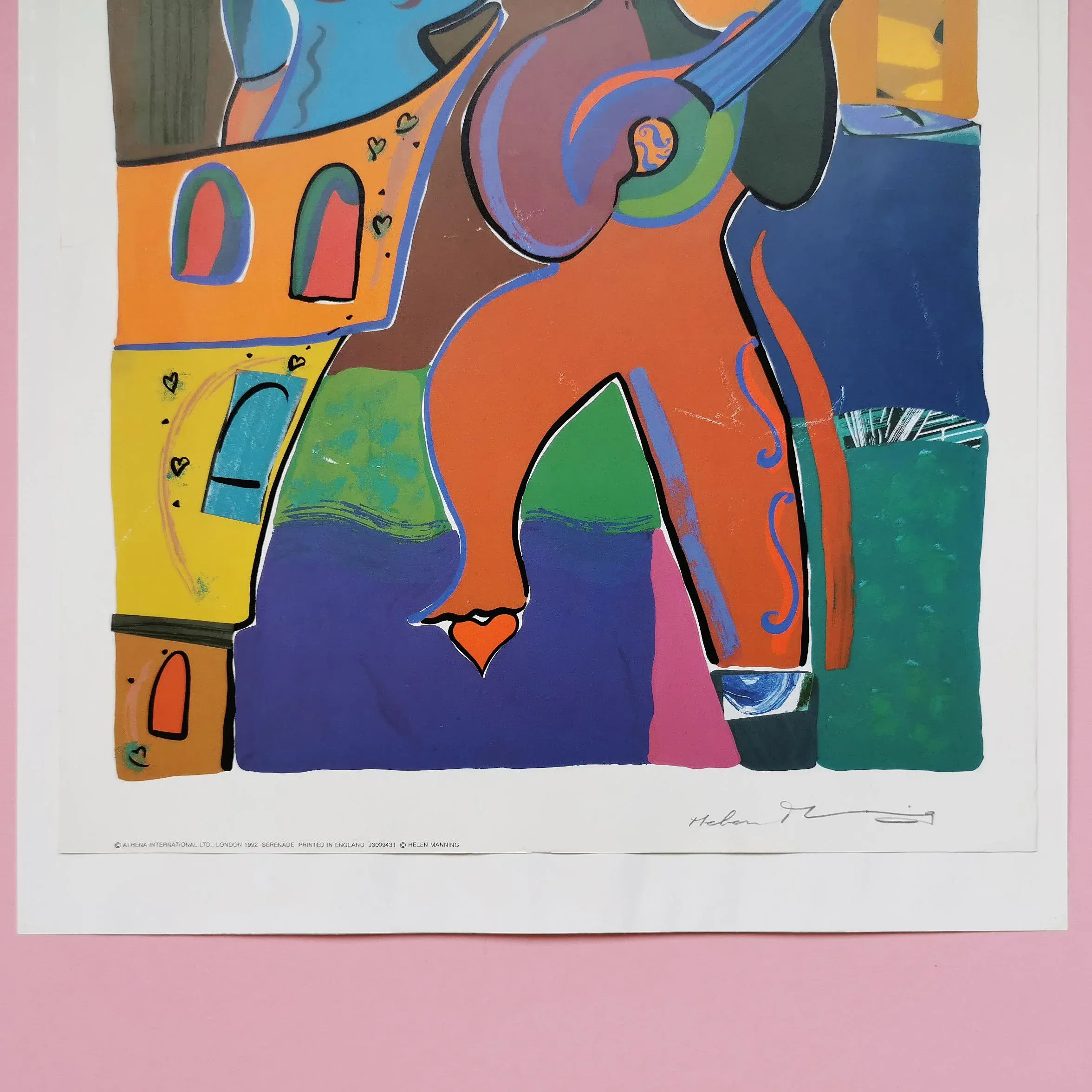 1992 Serenade by Helen Manning (Clark) Fine Art Screen Print Serigraph Vintage Signed in Pencil Uk