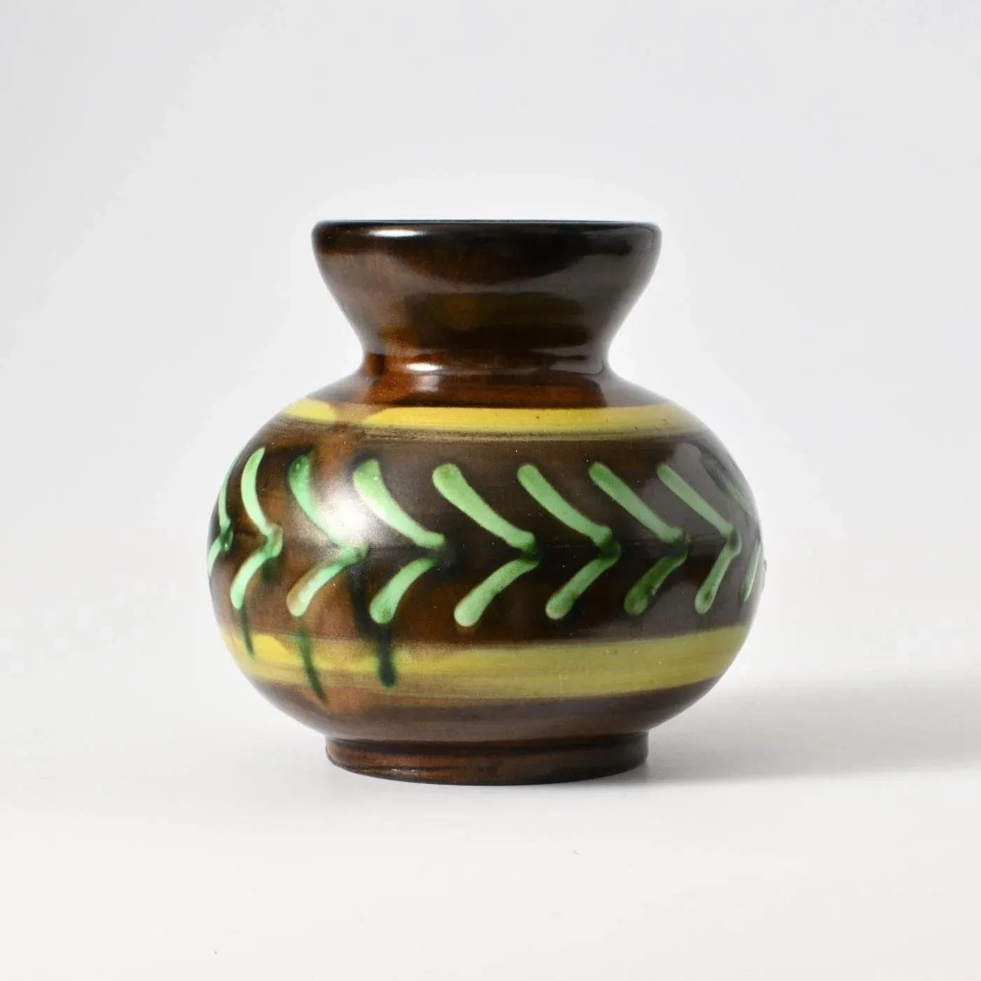 Swedish Brown and Green Pottery Vase from Ekeby, 1930s main image 0