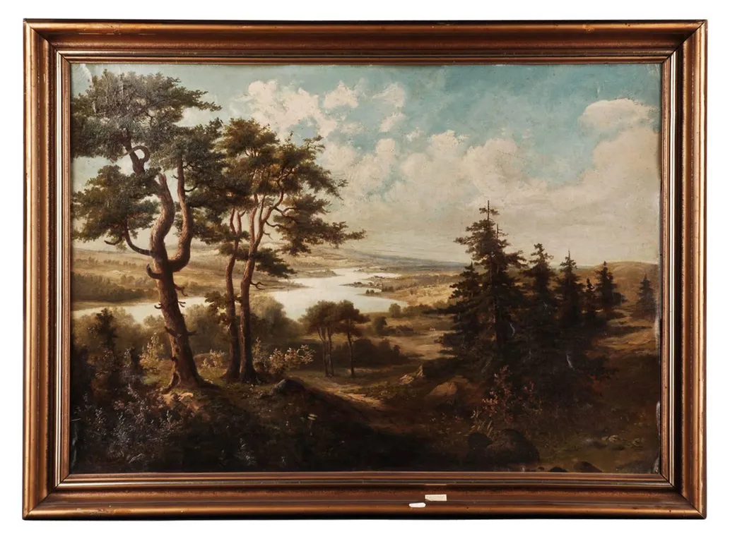Landscape, 19th Century, Oil Painting, Framed Chairish