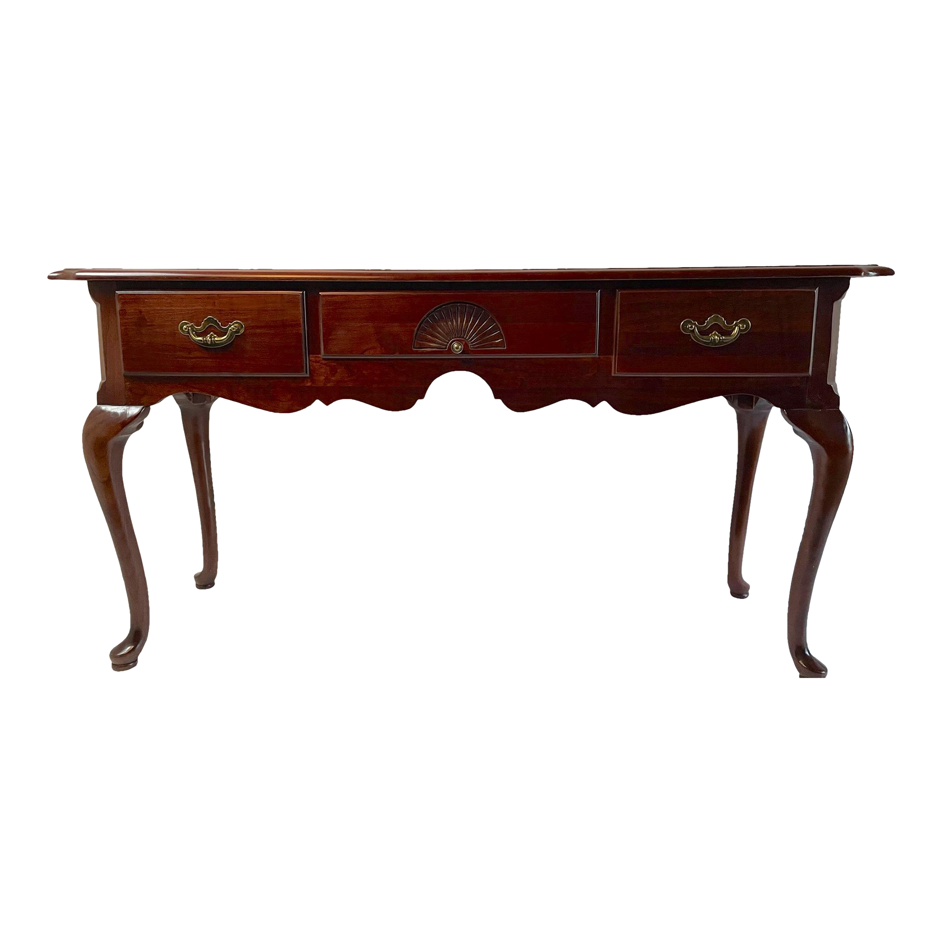 Vintage Thomasville Mahogany Console Sofa Table Queen Ann Style Chairish