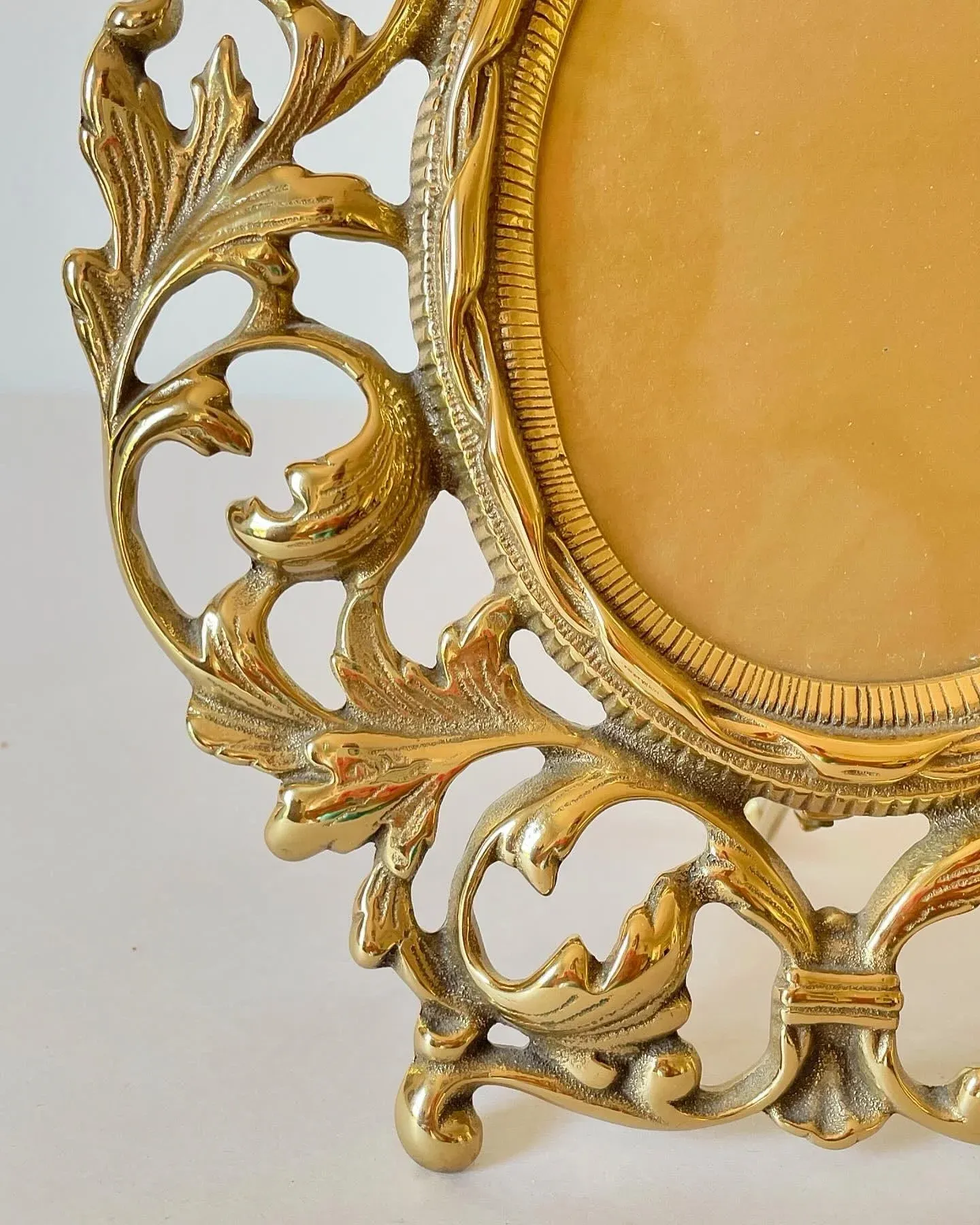 Large Vintage Solid Brass Picture Frame