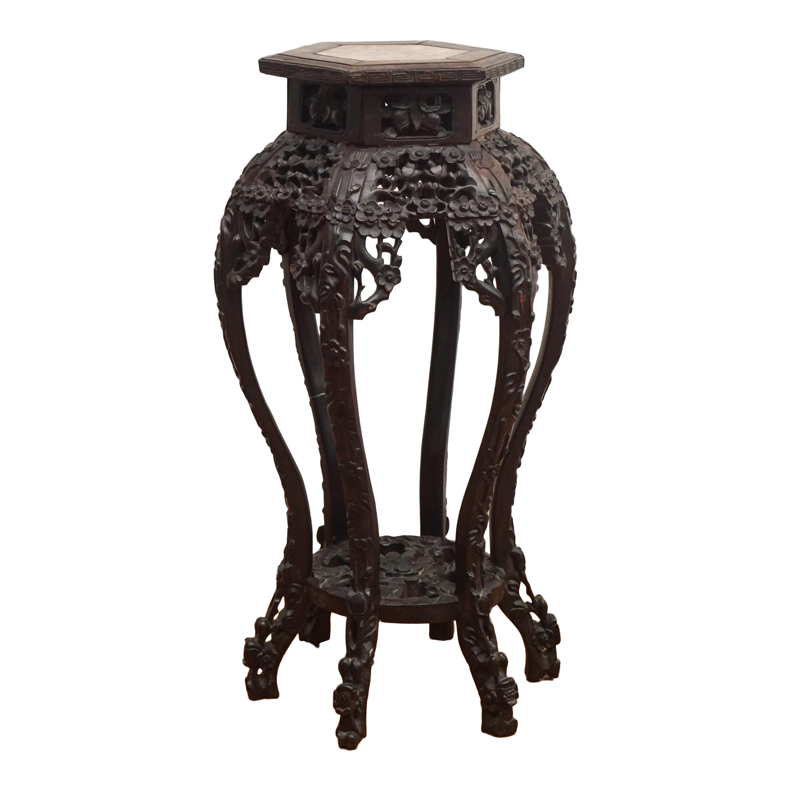 Vintage Carved Wooden Plant Stand | Chairish