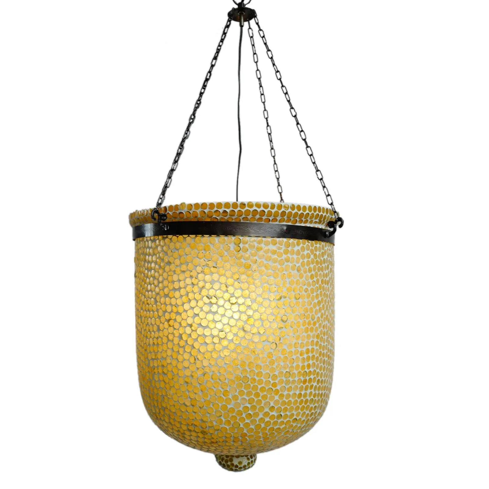 Yellow Mosaic Bucket Pendant Light, Large