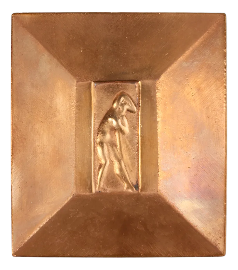 Bronze Dish from GAB Guldsmedsaktiebolaget, 1930sMid-Century Hollywood Regency French Gold Patinated Lamps with Leaves, 1960s, Set of 2