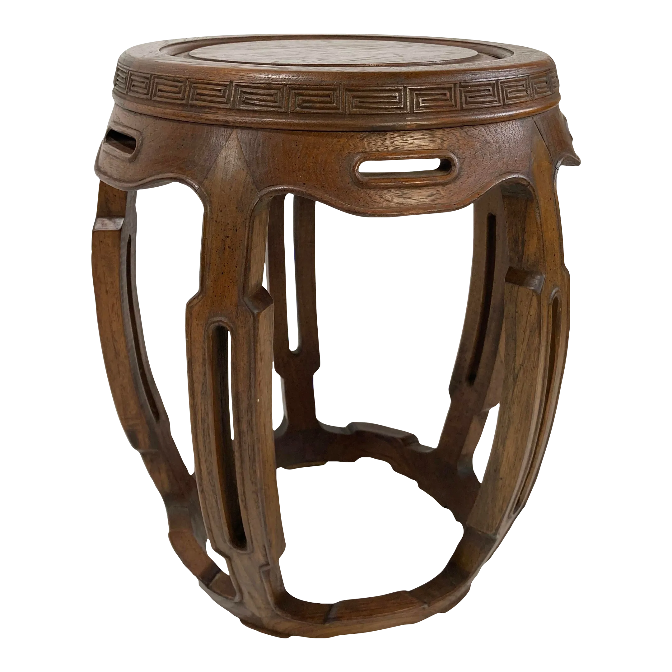 アジアンなアンティークオブジェ壺 Vintage Asian Carved Wood Garden Stool | Chairish