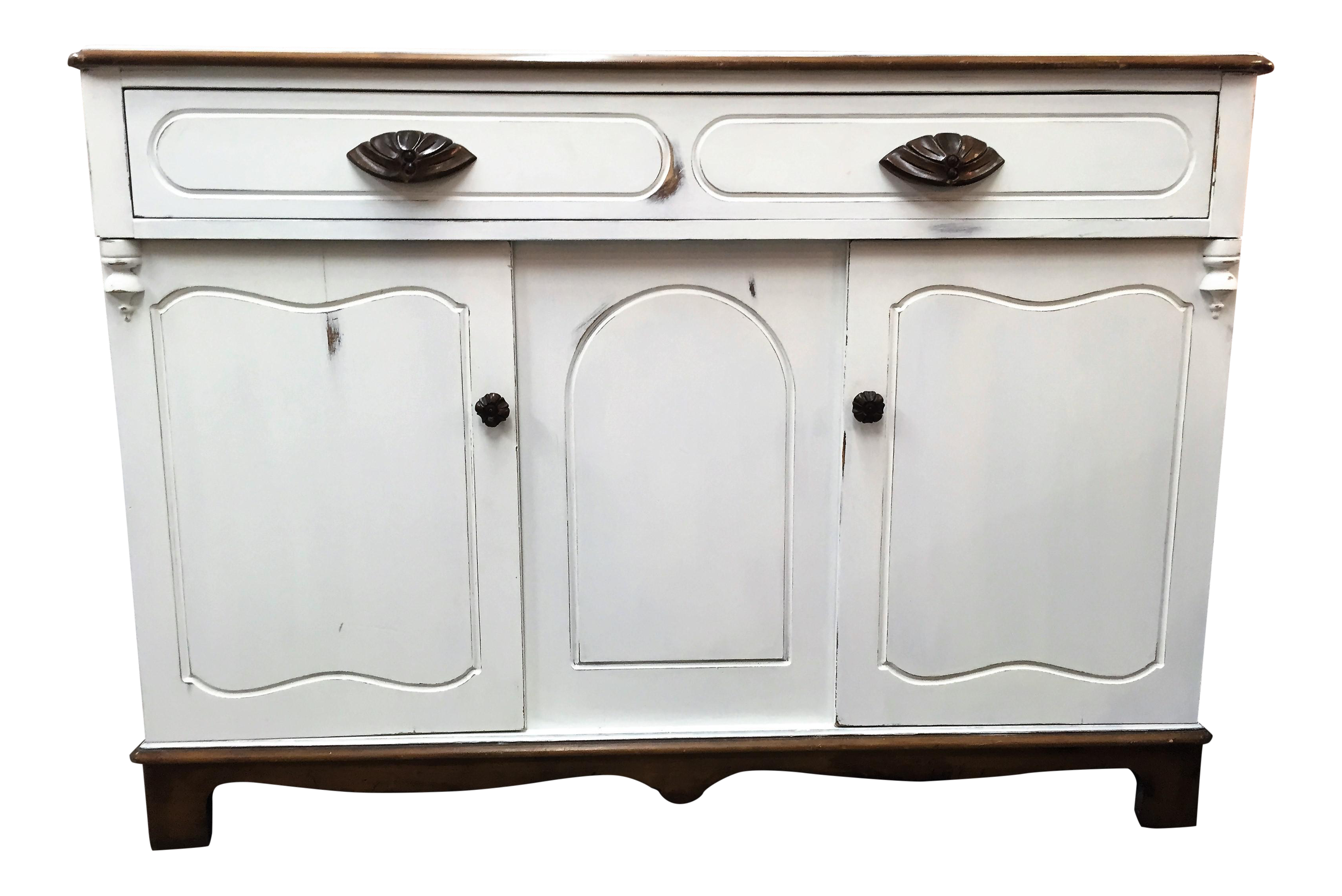Vintage White Credenza Chairish