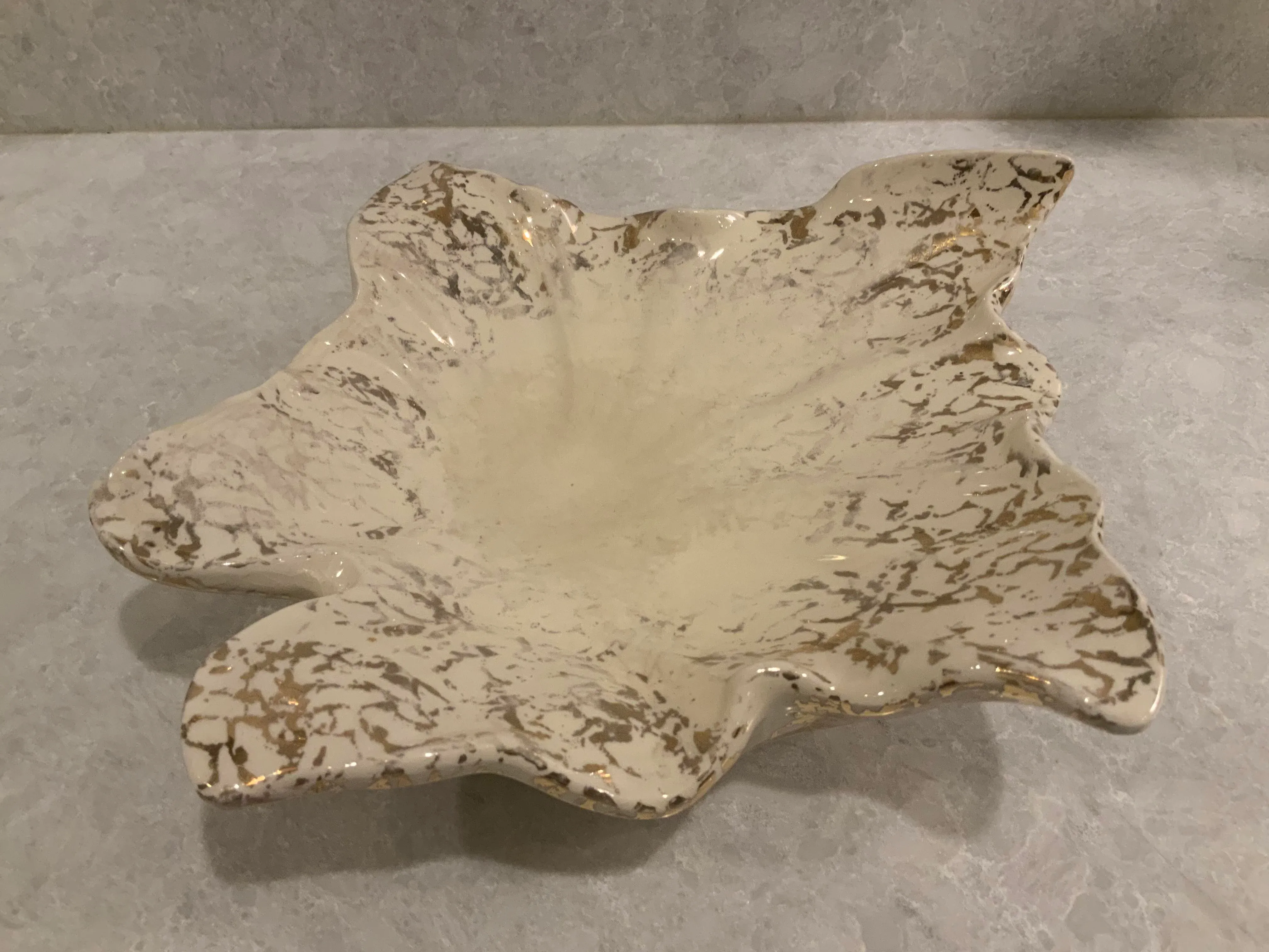 1950s Capodimonte Gold Leaf Floor Ashtray Stand | Chairish