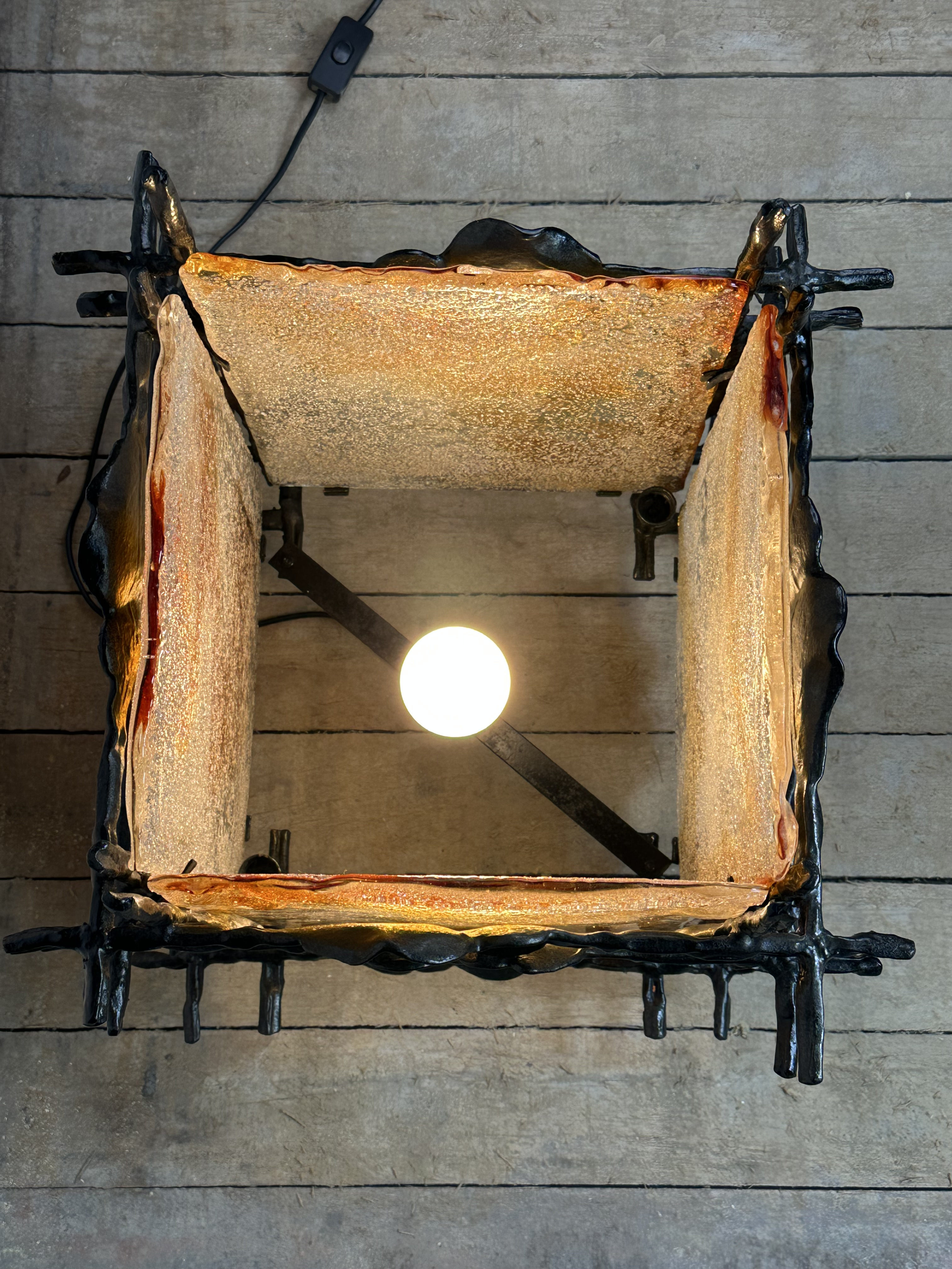 Brutalist Lamp from Tom Ahlström and Hans Ehrich, 1960s