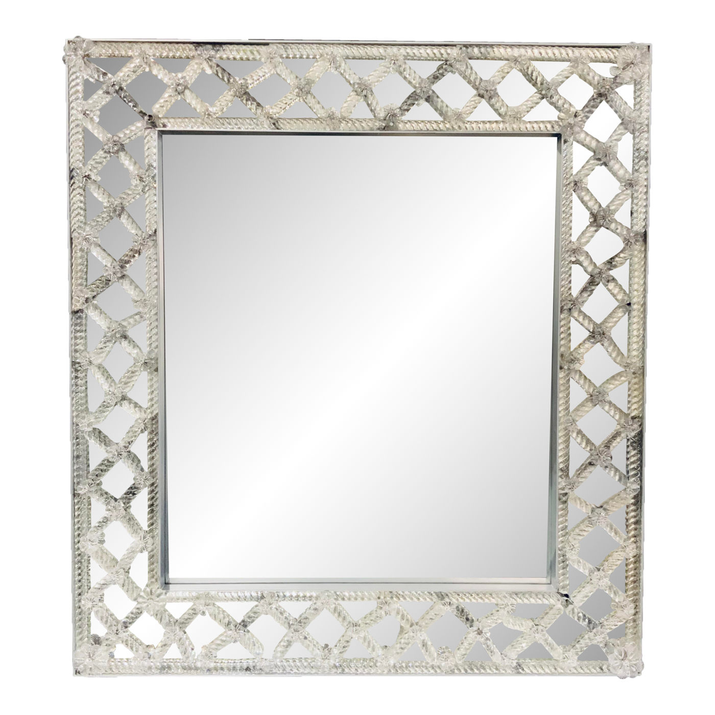 Italian Murano Glass Glass Wall Mirror Chairish