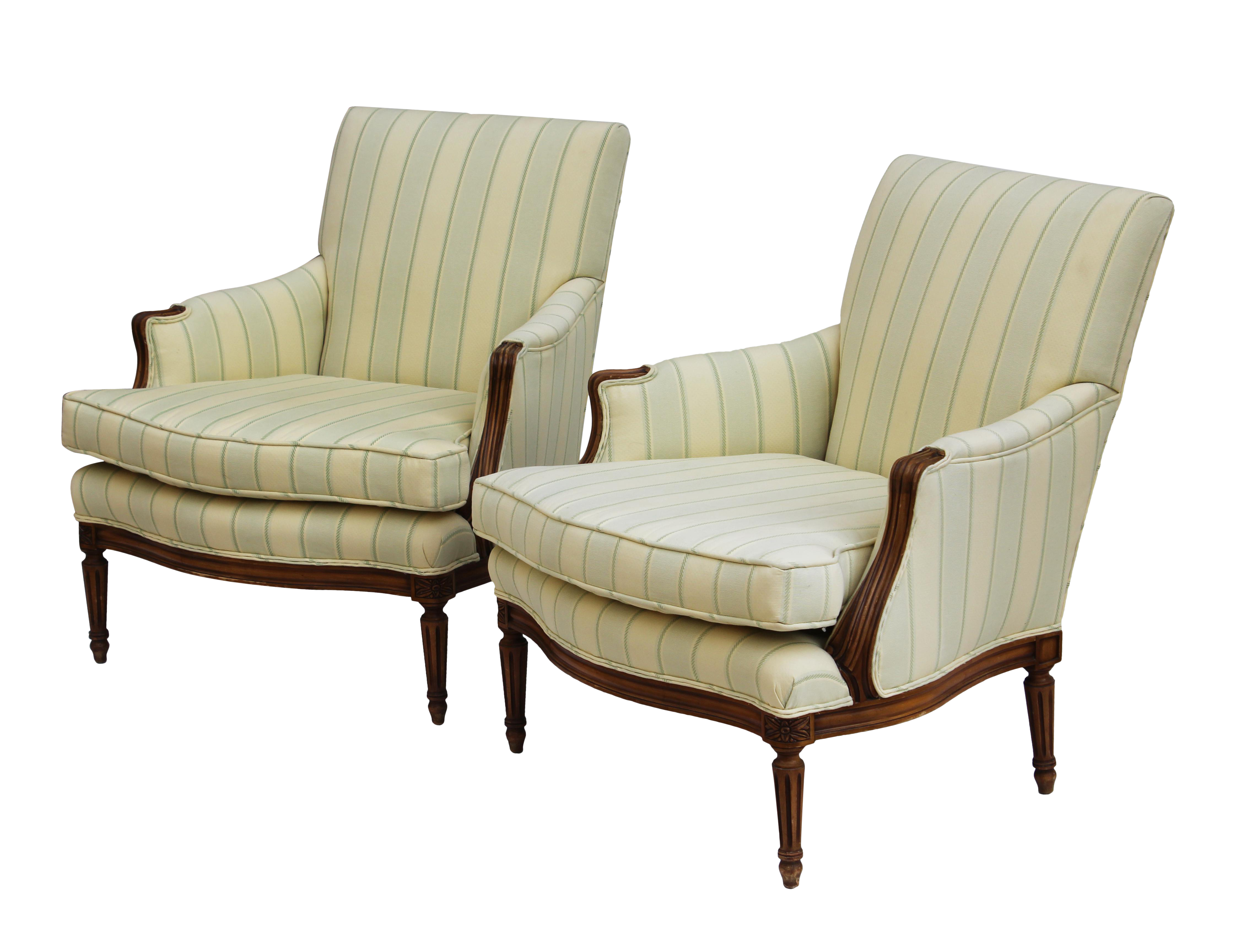 Kindel French Style Armchairs A Pair Chairish