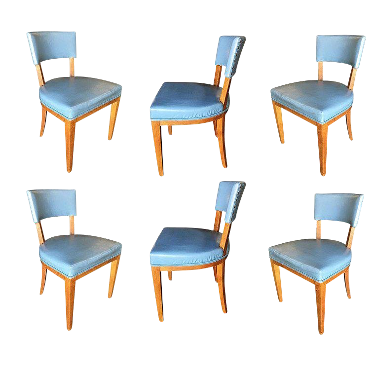 MidCentury Modern Oak Dining Chairs, Set of Six Chairish