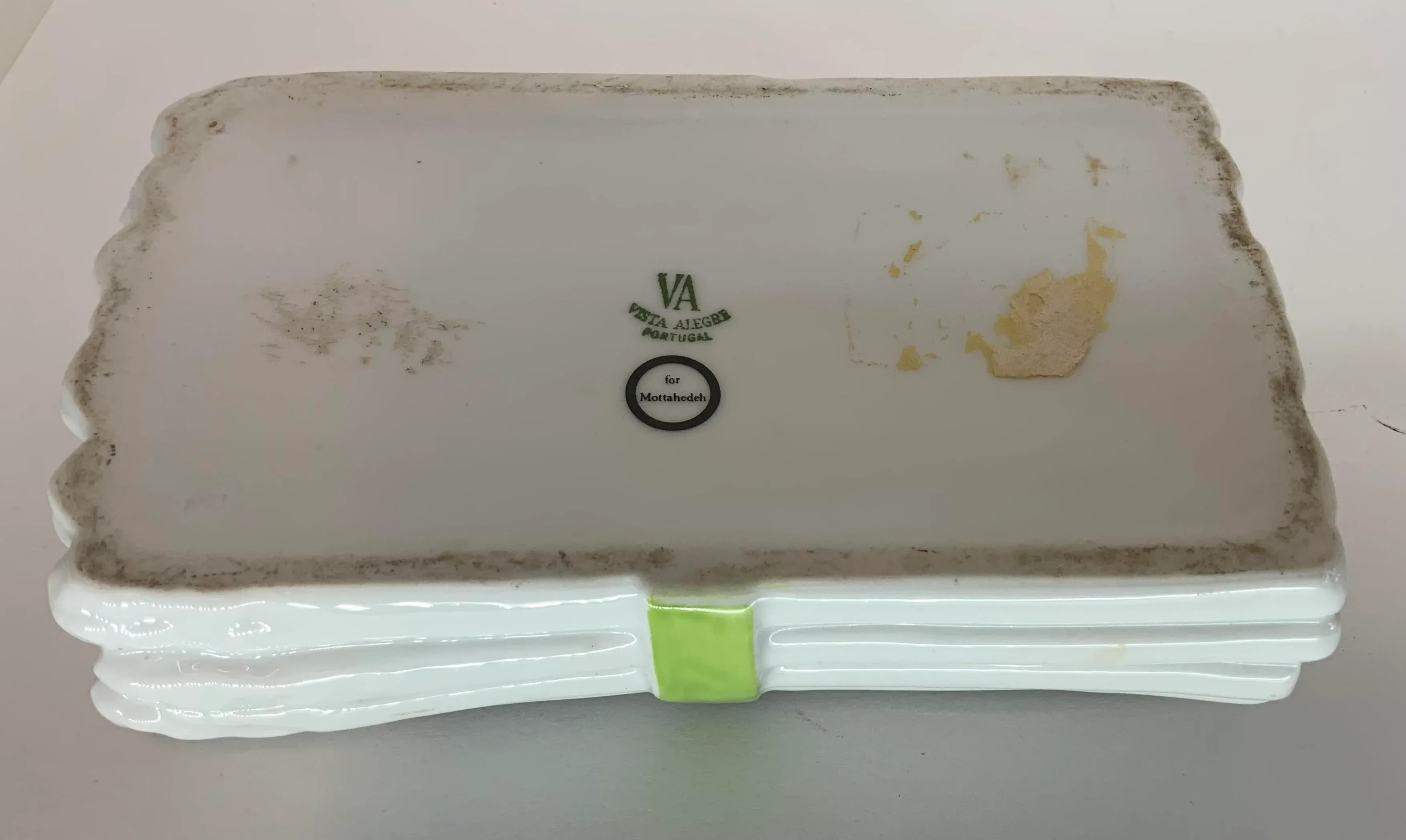 Vintage Porcelain Vista Allegre for Mottahedeh Asparagus Box