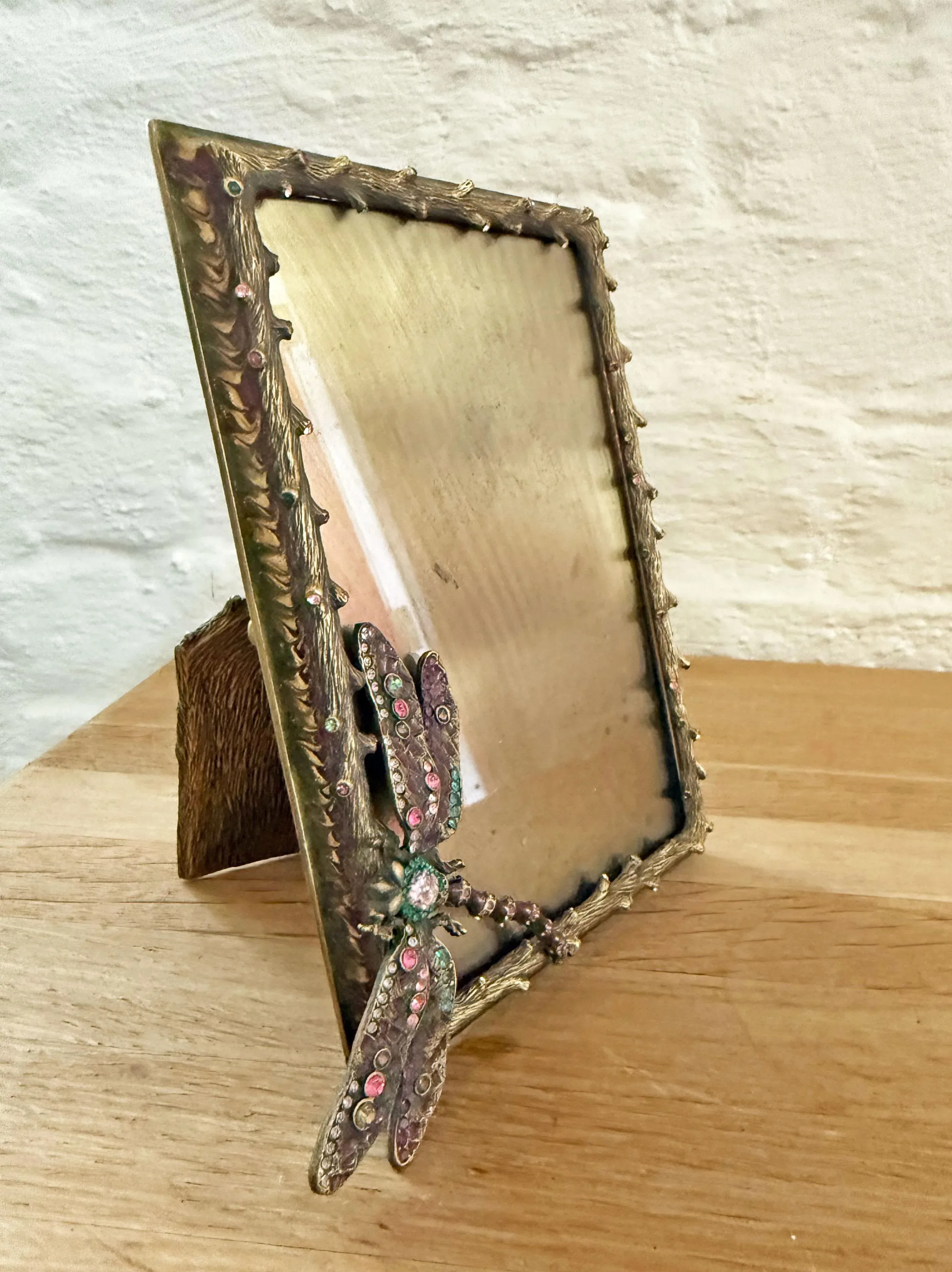 Jay Strongwater Dragonfly Bejeweled & Enameled Picture Frame With