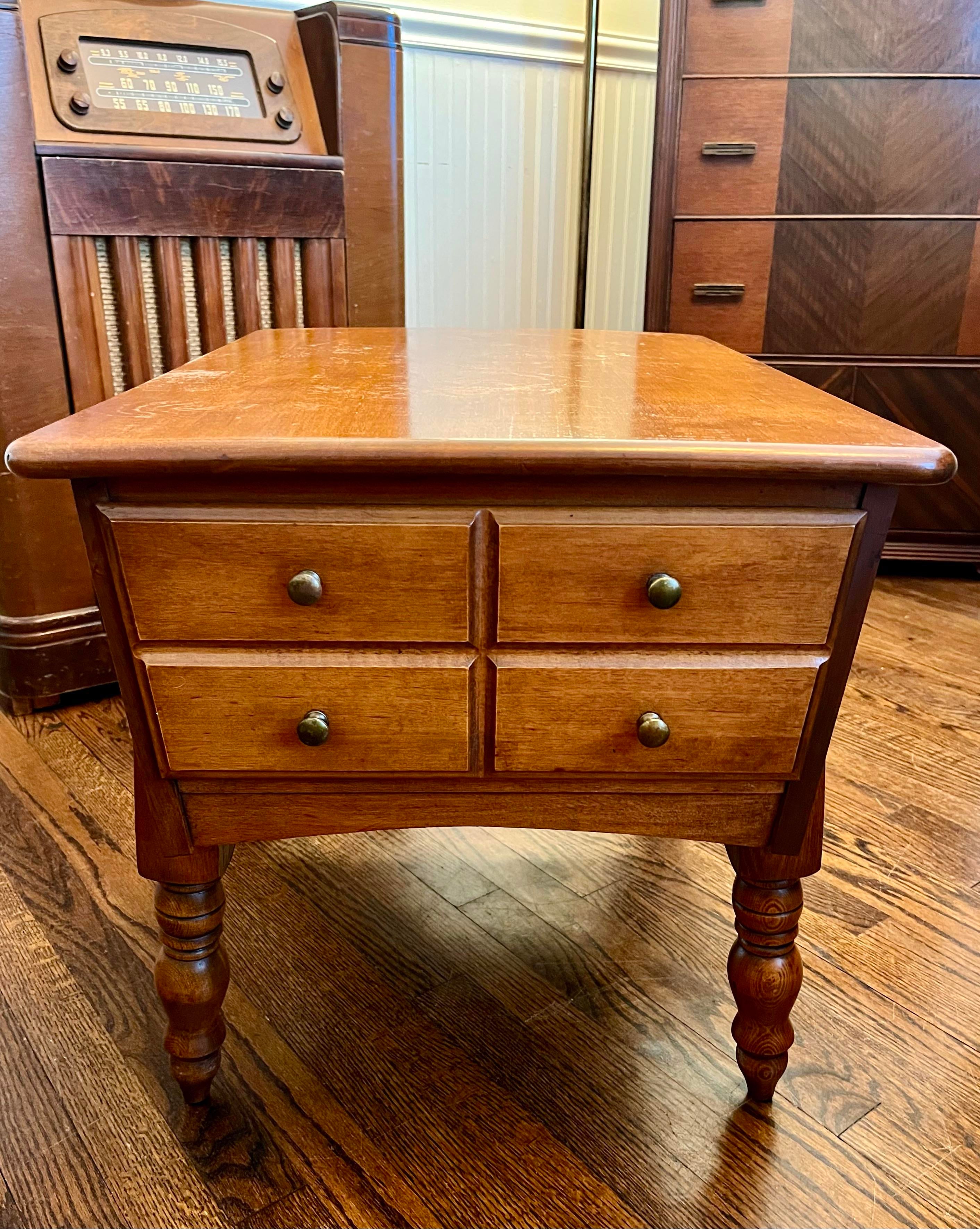 Vintage 1950s Mid-Century Solid Maple One-Drawer Nightstand