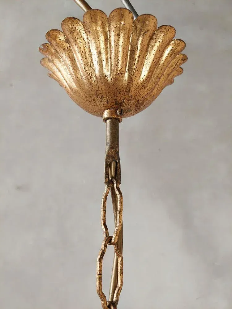 Bronze Dish from GAB Guldsmedsaktiebolaget, 1930sMid-Century Hollywood Regency French Gold Patinated Lamps with Leaves, 1960s, Set of 2