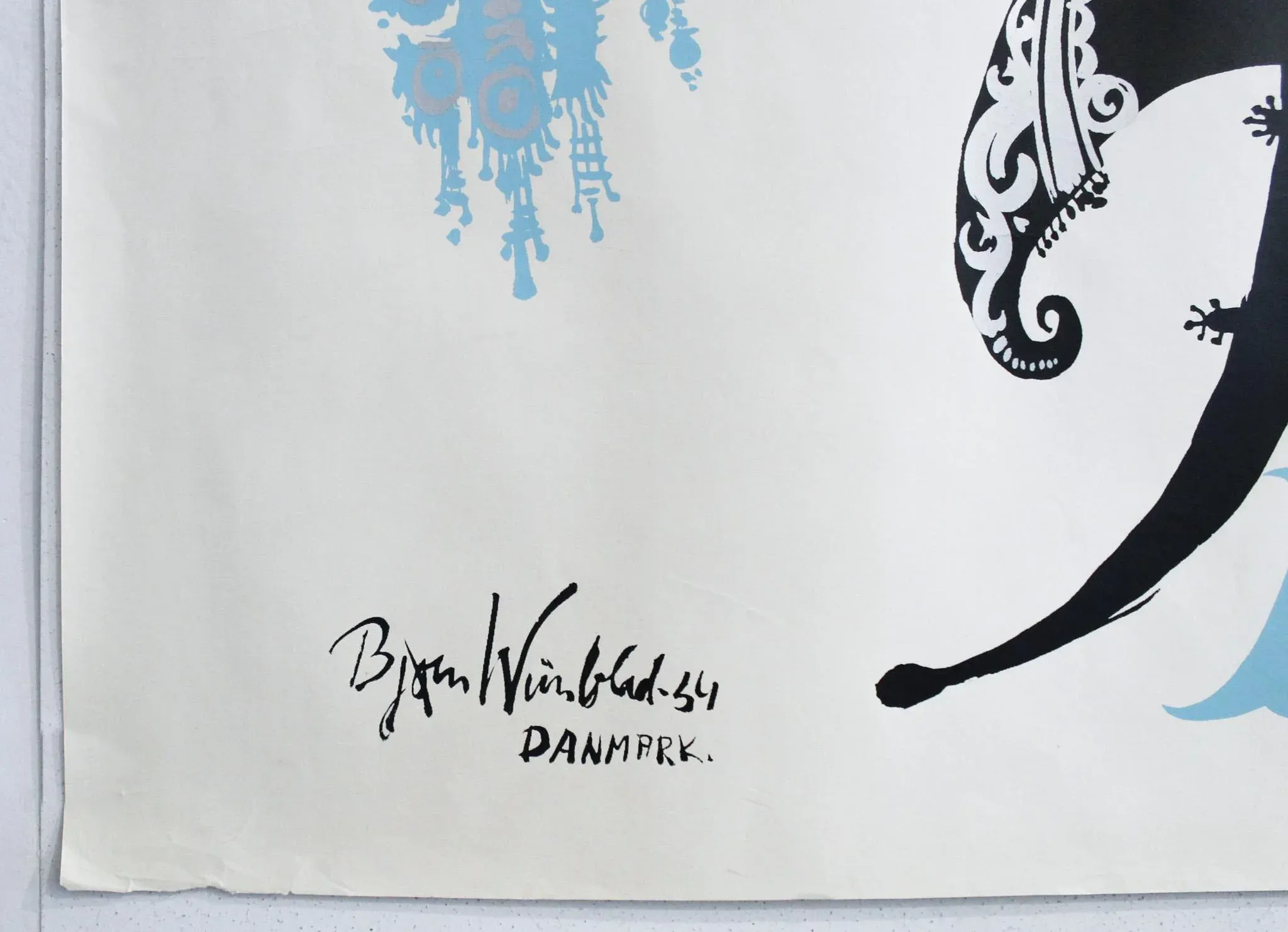 1954 Danish Poster, Vanitas (Blue Version) by Bjorn Wiinblad