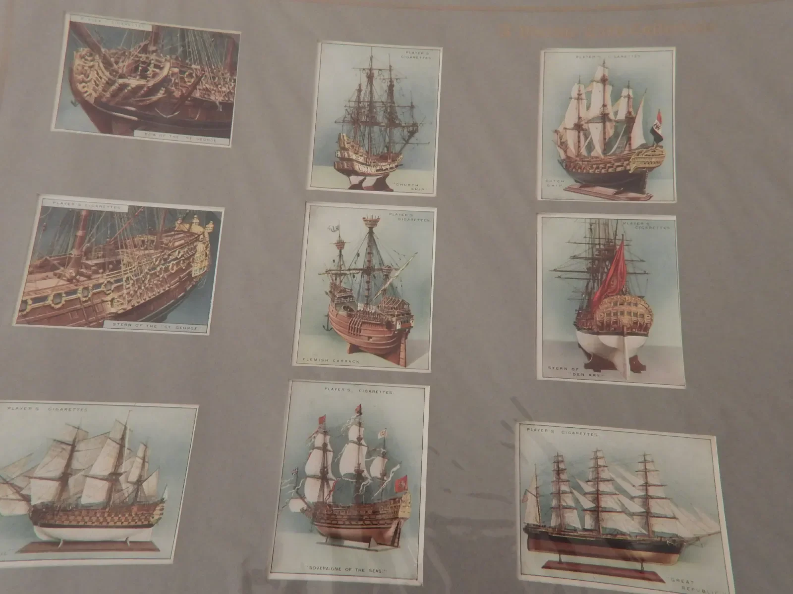 john player and sons cigarette cards John Player & Sons 1926 Cigarette Tobacco Card Collection 20 Ship Models  Matted