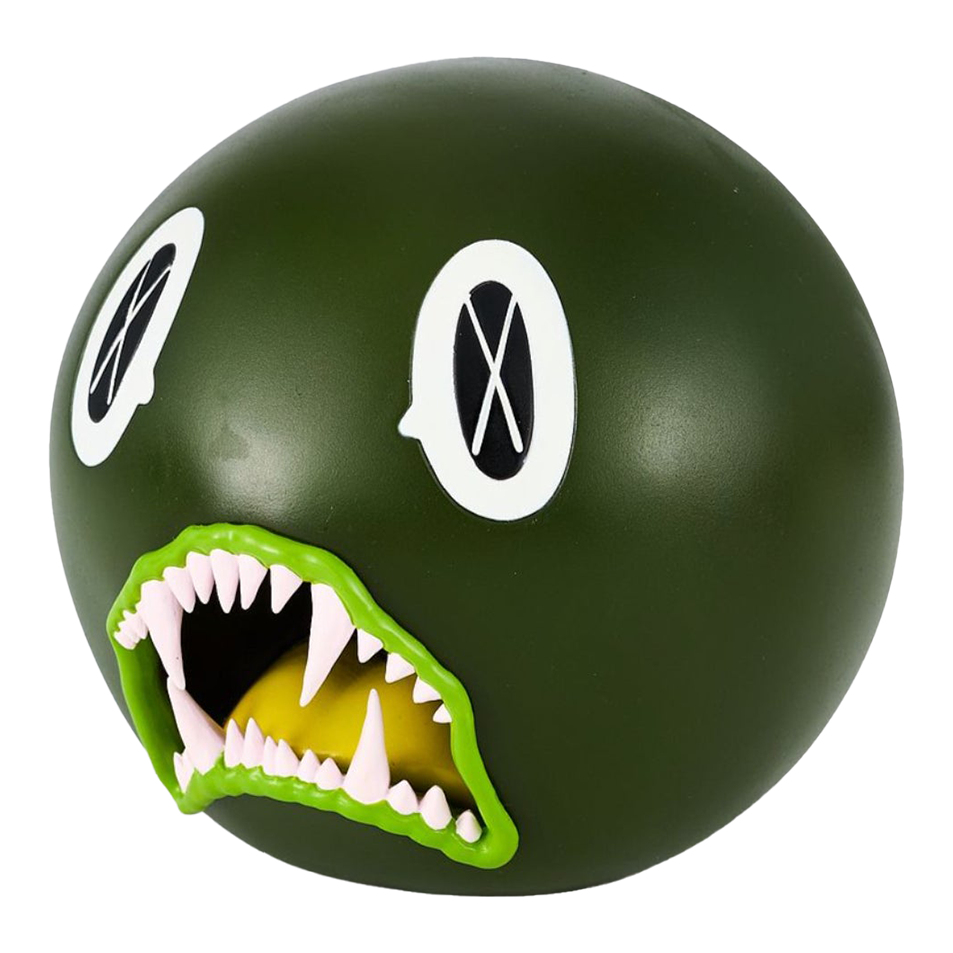 特撮 OriginalFake Kaws Cat Teeth Bank Green Kaws × Medicom, Cat Teeth Bank, Green Vinyl Figure, 2007 (Original