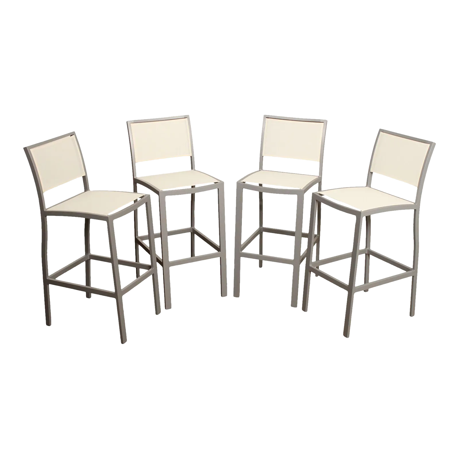 Janus et Cie 'Koko II' Set of Four Aluminum and Mesh Barstools | Chairish