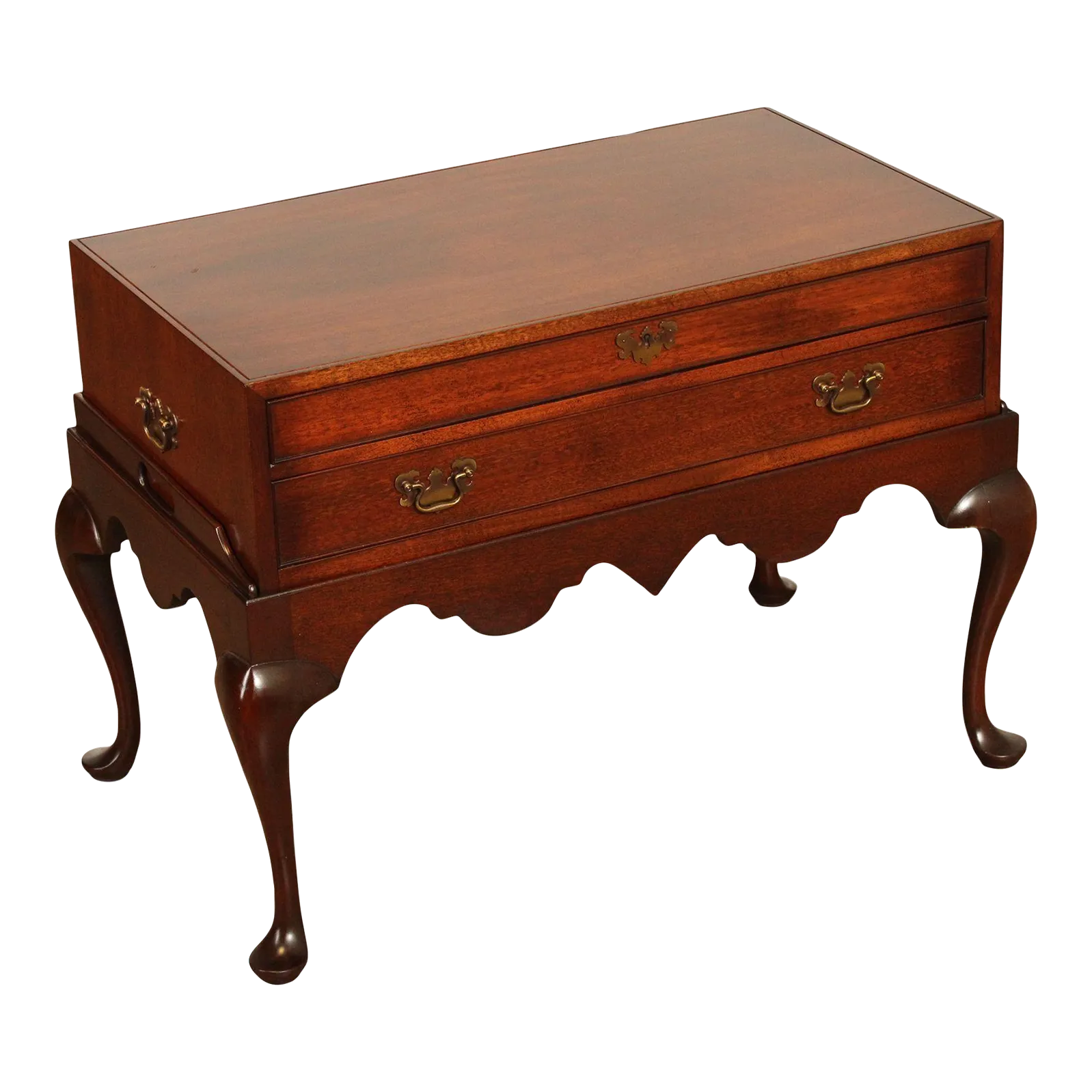 Biggs Furniture Queen Anne Style Mahogany Silverware Chest Table Chairish
