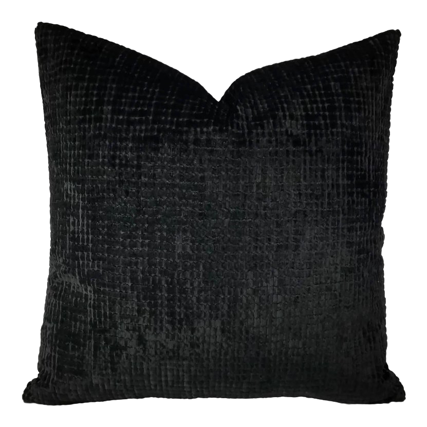 Contemporary Black Velvet Pillow Cover Chairish