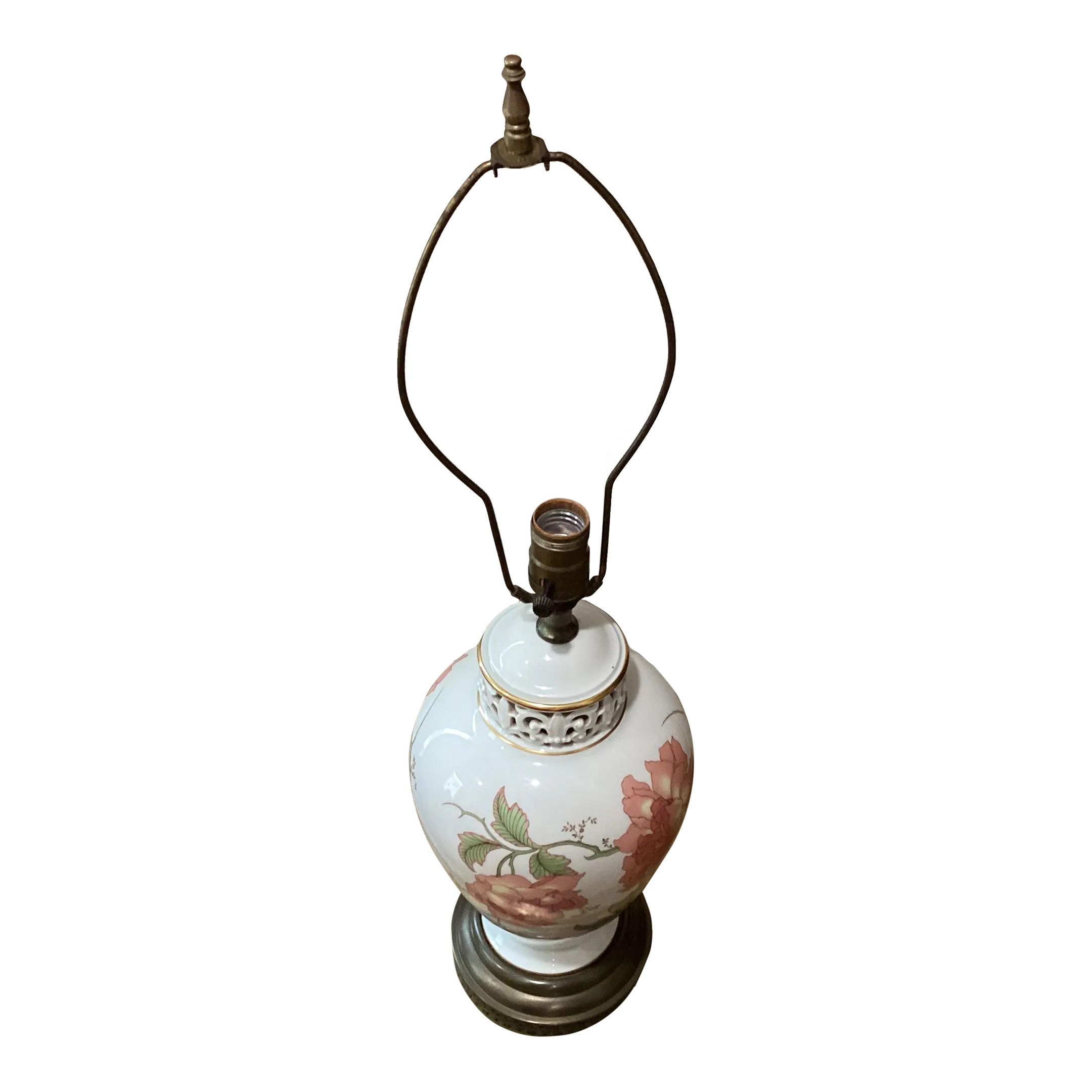 Mid 20th Century Rosenthal Kunstabteilung Selb Germany Handmade Porcelain Table Lamp With Brass Base