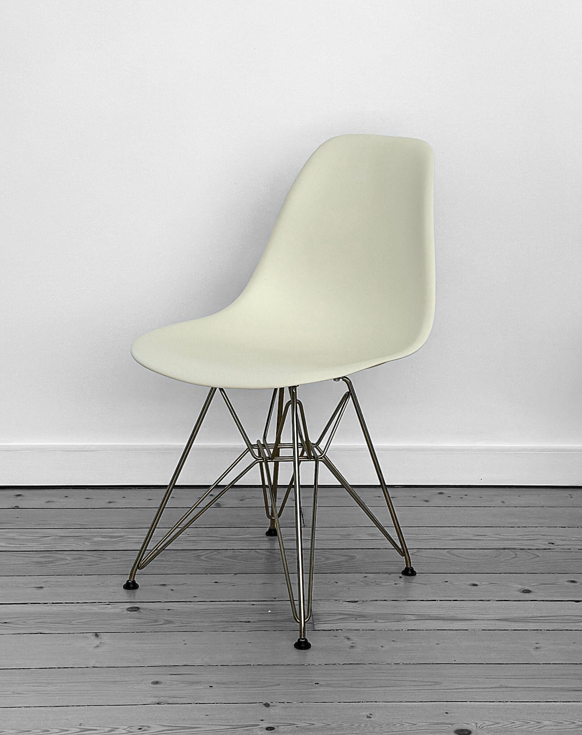 Eames for Knoll White Molded Chair With Eiffel Tower Base Chairish