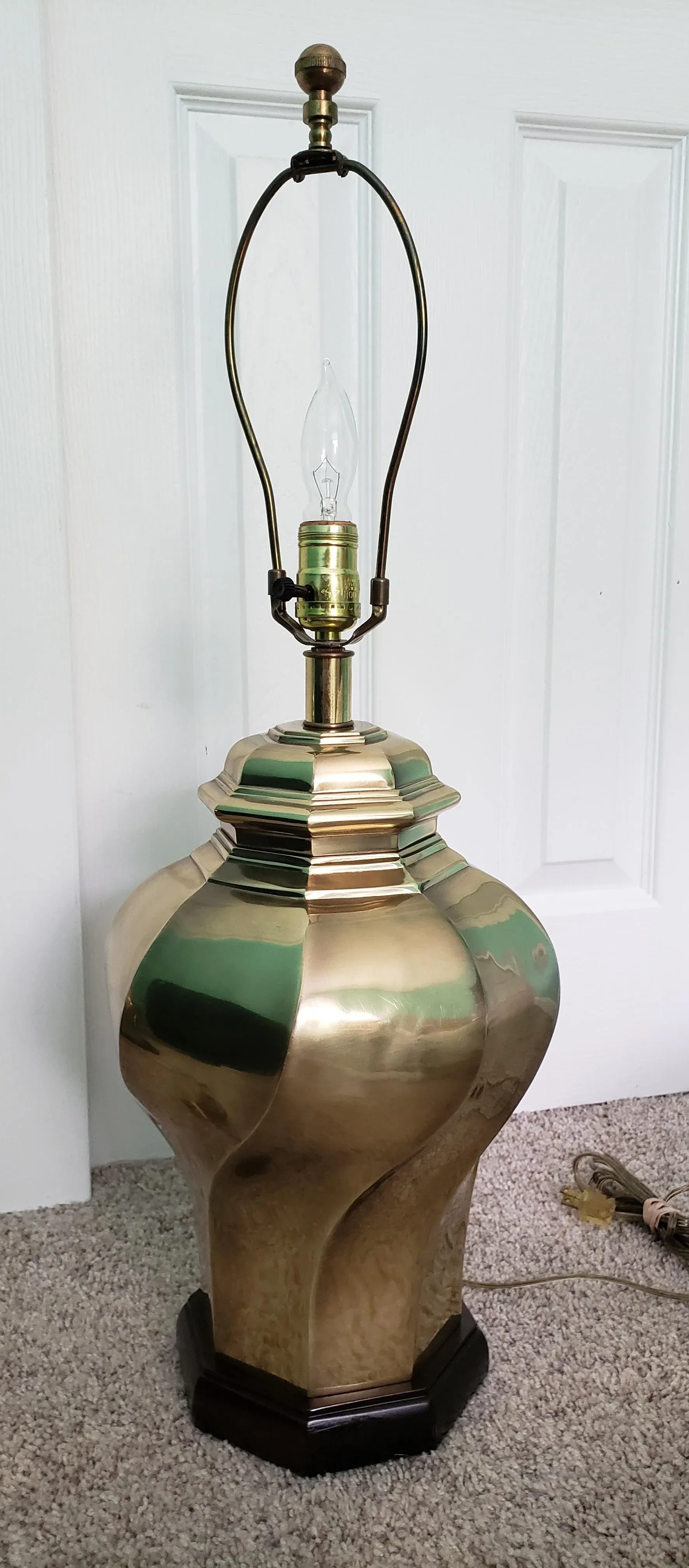Frederick Cooper Brass Ginger Jar Twist Table Lamp | Chairish