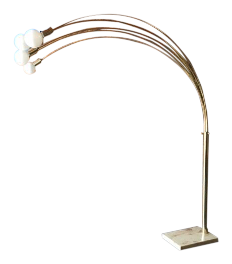 Vintage 70 S Brass 5 Bulb Arc Floor Lamp Chairish