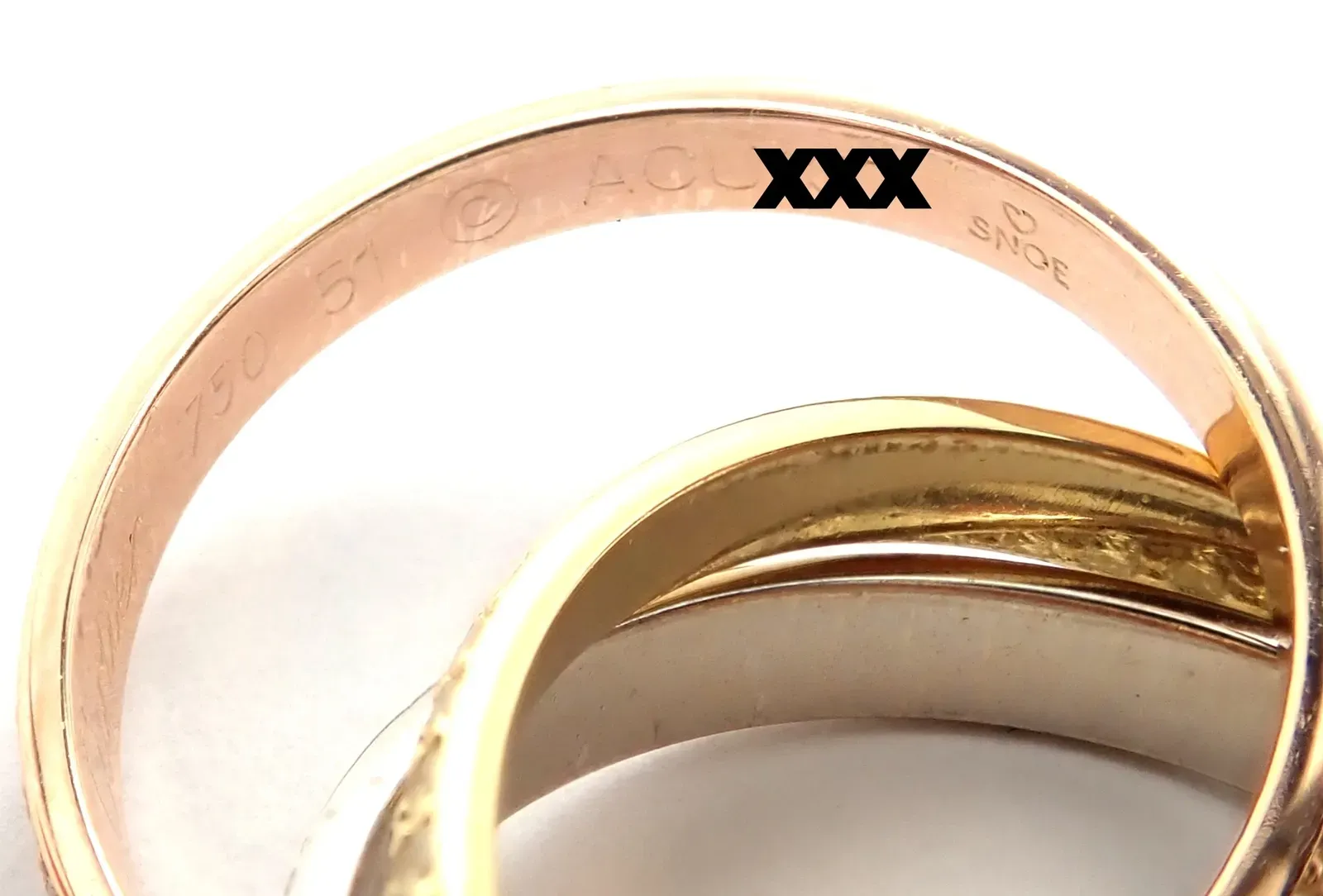 Cartier Trinity 18k Gold Diamond Small Model Band Ring Size