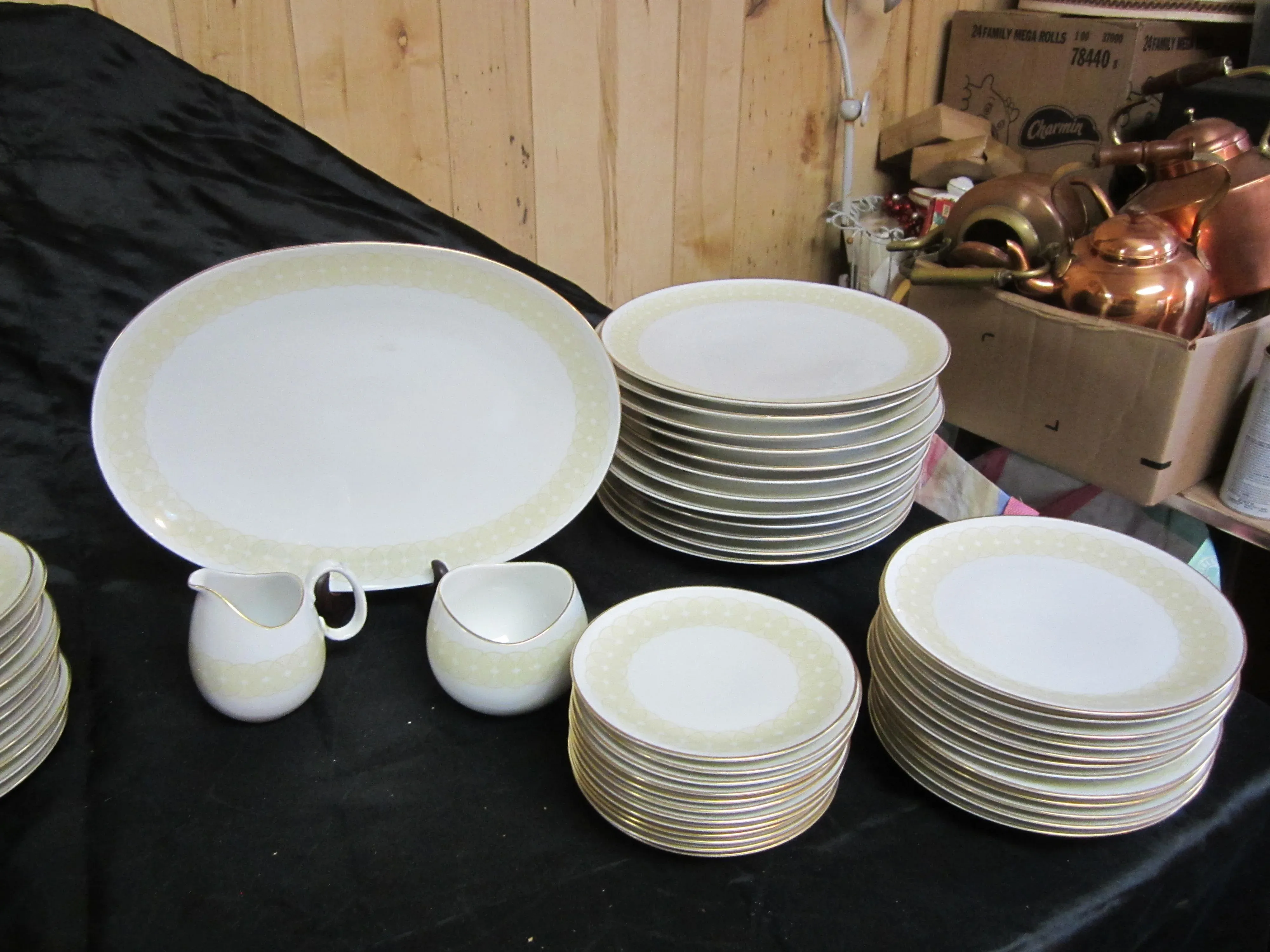 1950s Rosenthal Continental China by Loewy Pattern Concentric Circles  Dinnerware 63 Pieces