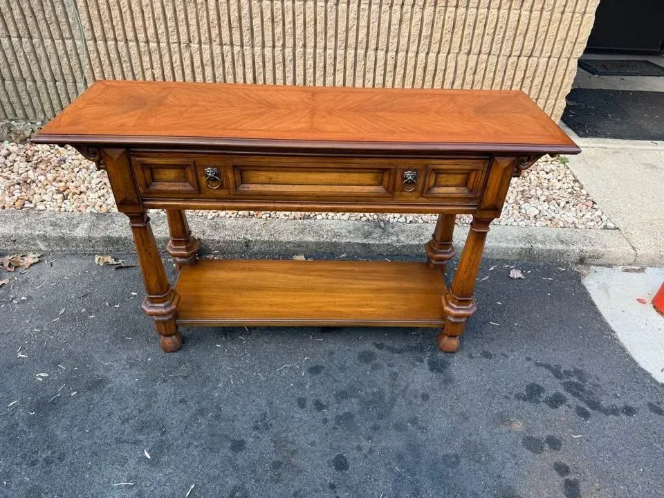 Welman Rockwood Collection Walnut Inlaid Server or Console Table