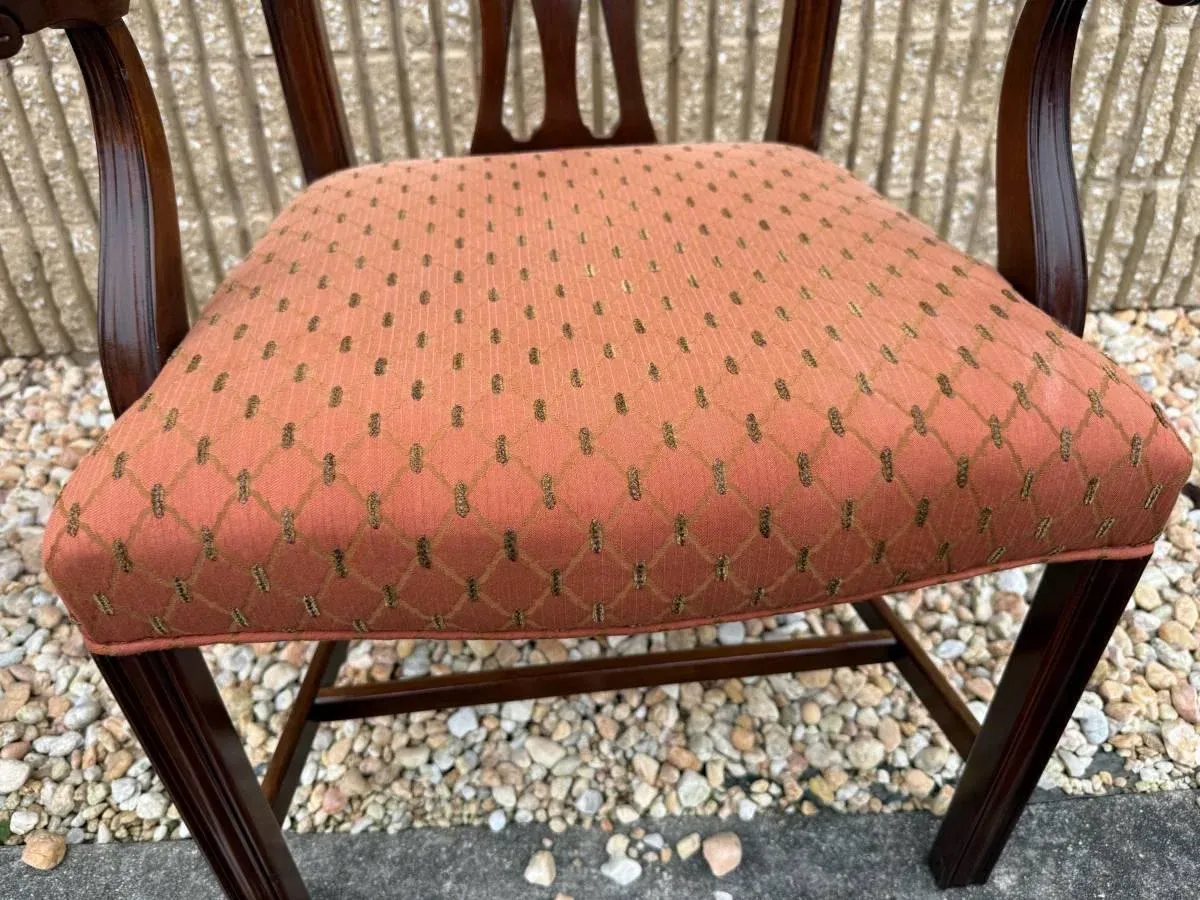 Pair of Late 20th Century Matching Chippendale Style Straight Leg Armchairs